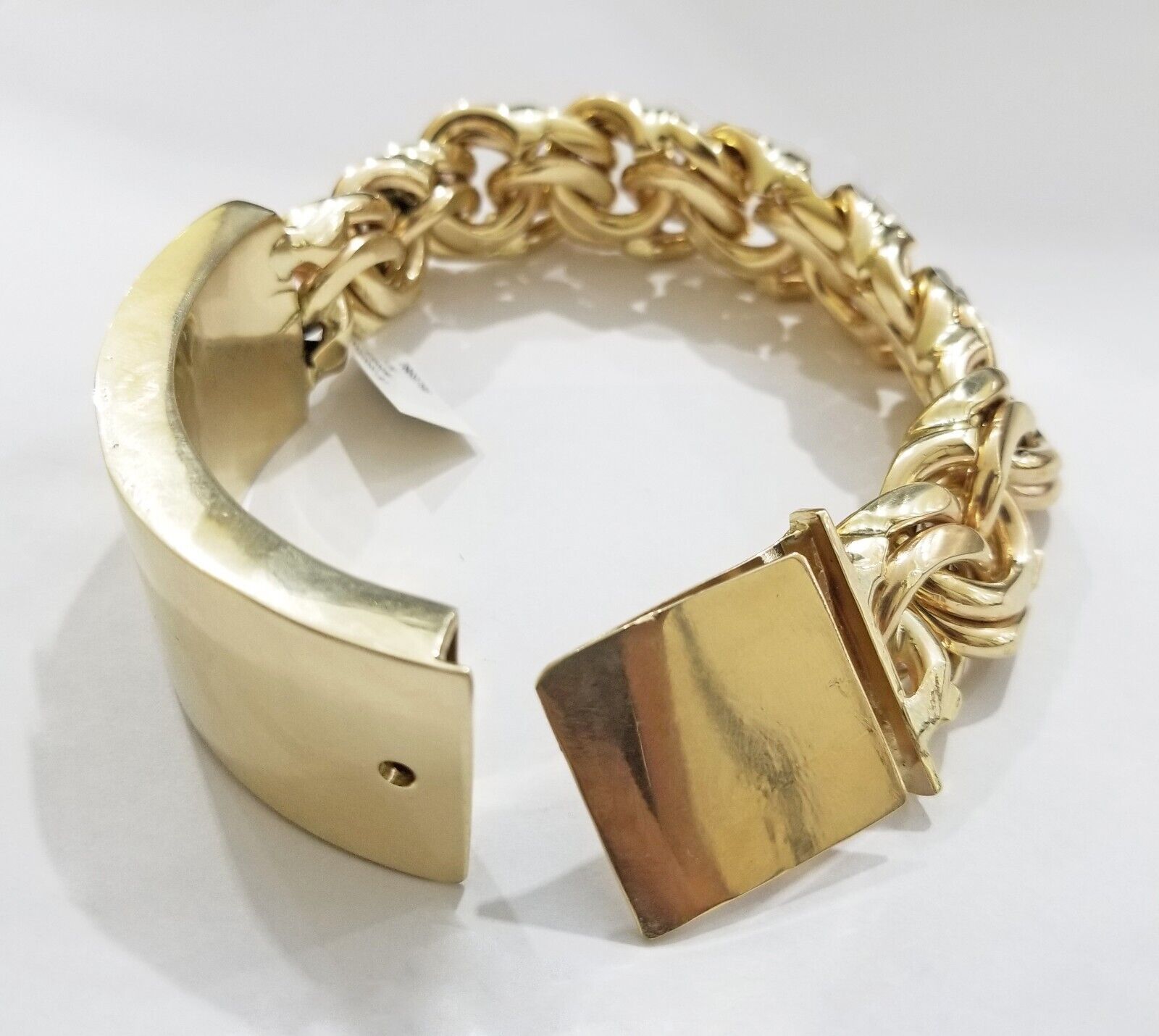 Real 10k Yellow Gold Chino ID Bracelet 22 mm 8.5 Inch For Men's 10kt Gold - GoldenlinQ