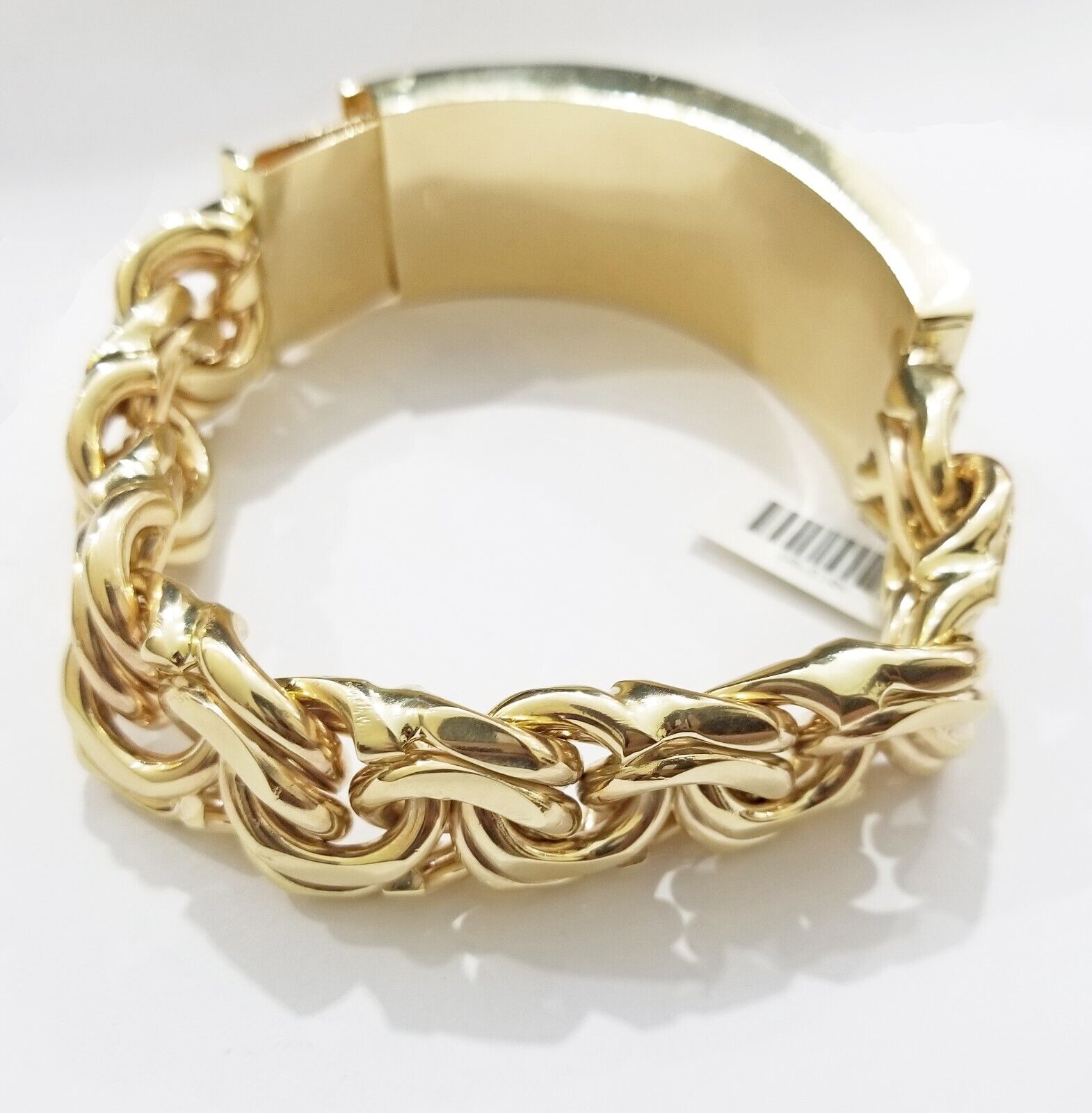 Real 10k Yellow Gold Chino ID Bracelet 22 mm 8.5 Inch For Men's 10kt Gold - GoldenlinQ