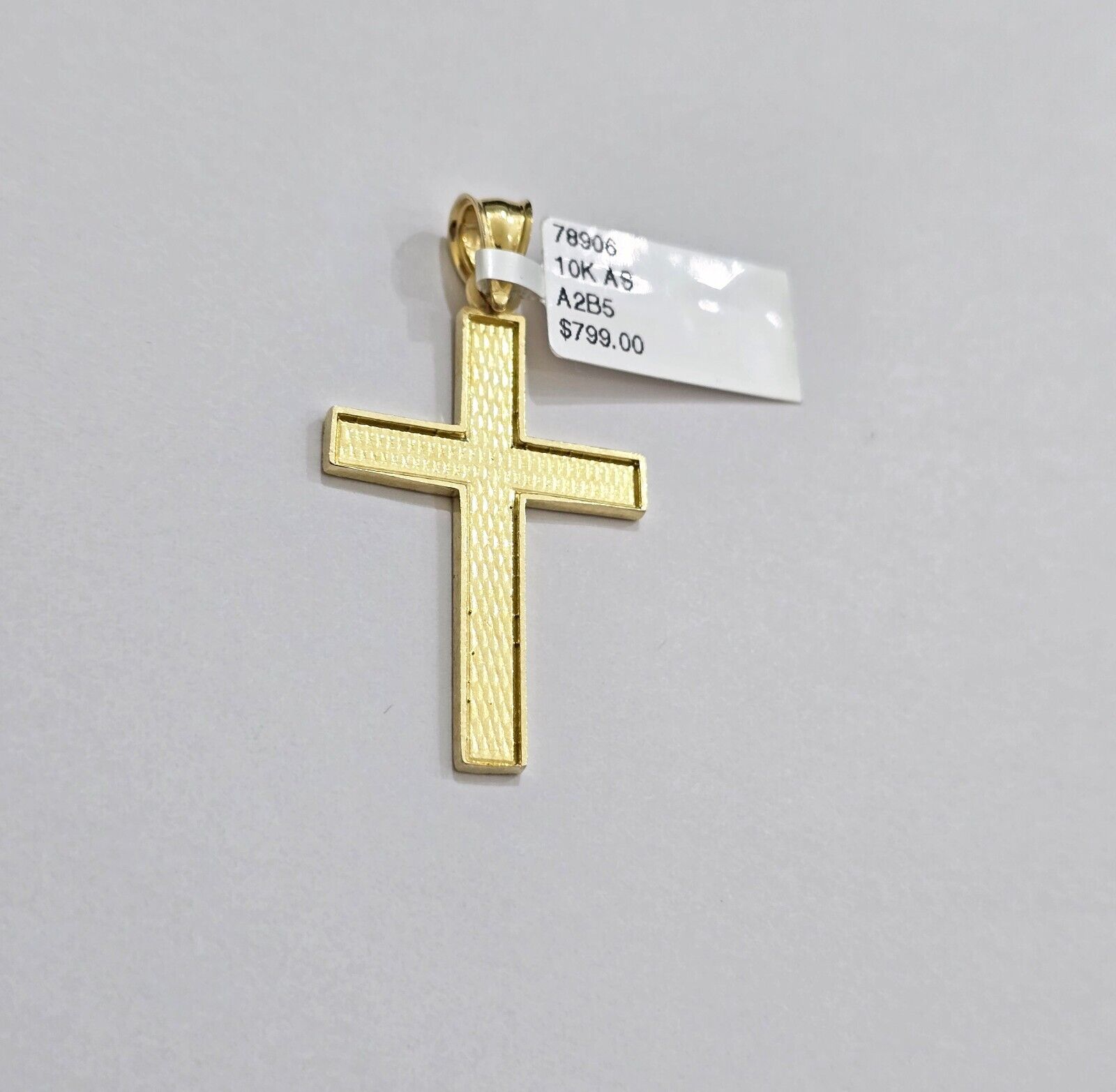 Real 10k Yellow Gold Cross Charm Pendant Men Women 1.75 Inch For Chain - GoldenlinQ