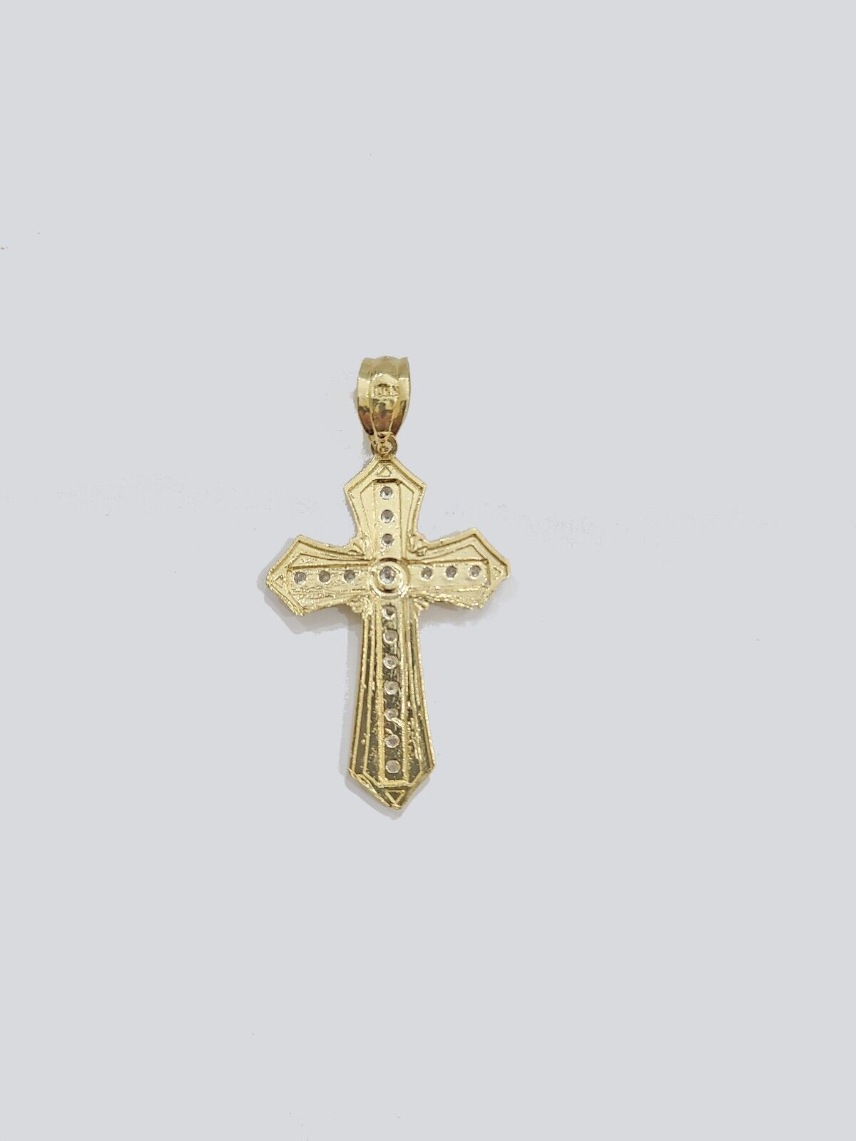 Real 10k Yellow Gold Cross Charm Rope Chain Necklace 4mm 20'' Pendant 10kt Jesus - GoldenlinQ
