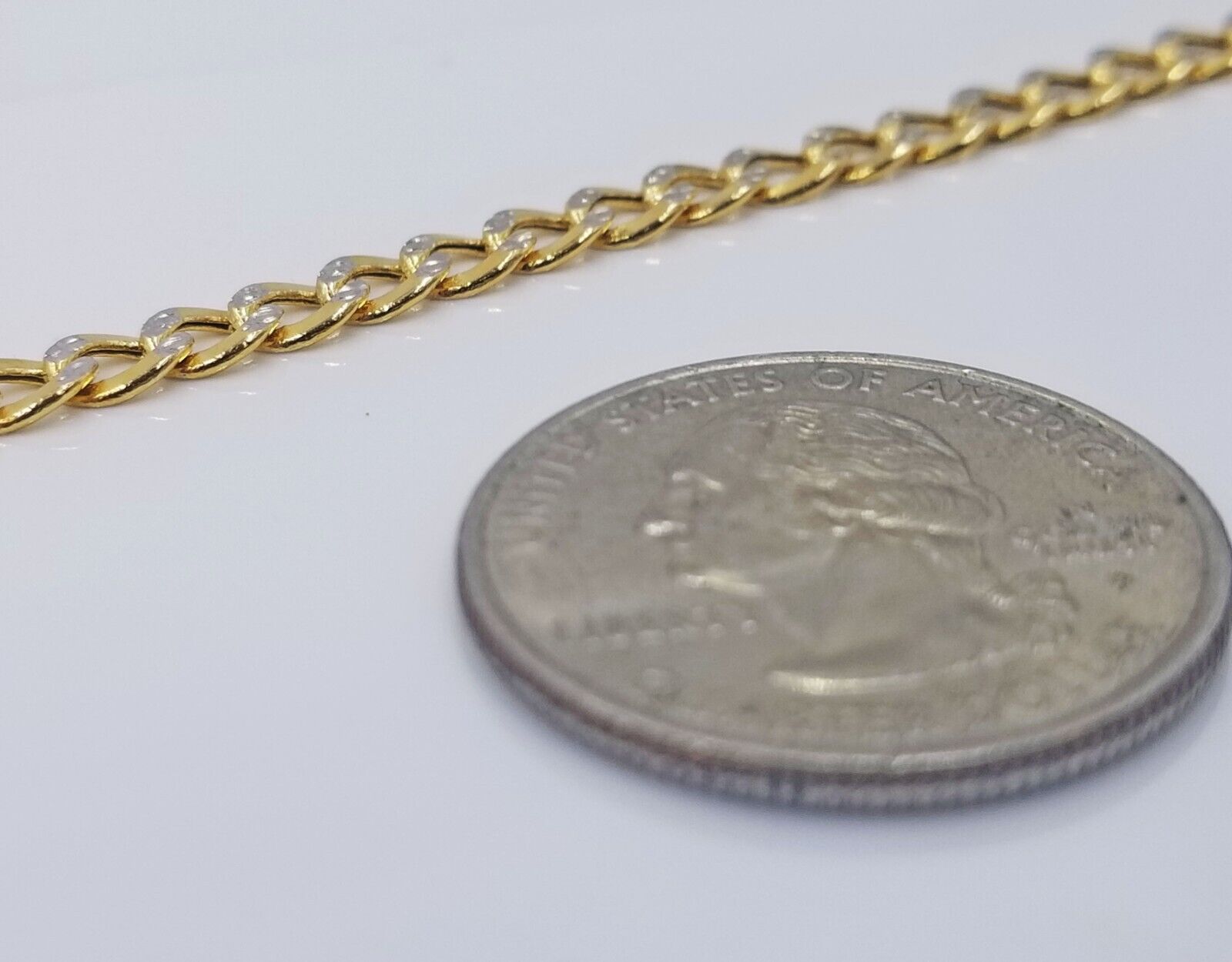 Real 10k Yellow Gold Cuban Curb link 4mm 8" Bracelet Diamond Cut - GoldenlinQ