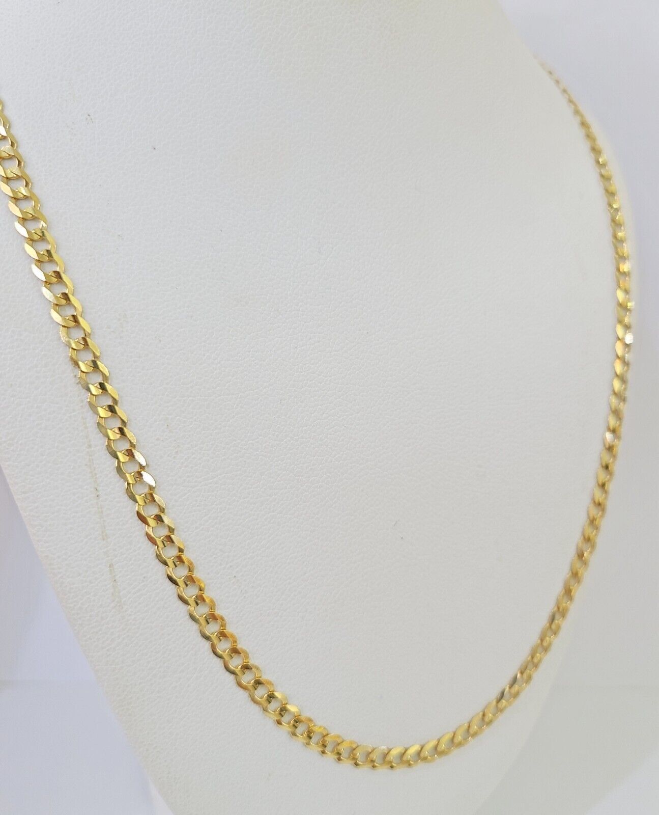 Real 10k Yellow Gold Cuban Curb Link chain 4mm 18 - 26Inch SOLID Necklace DISCOUNT - GoldenlinQ