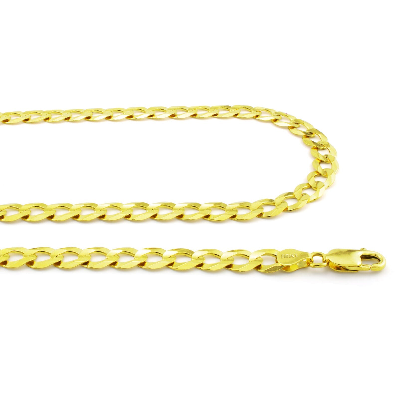Real 10k Yellow Gold Cuban Curb Link Chain 8mm Necklace 22'' Lobster Lock 10kt - GoldenlinQ