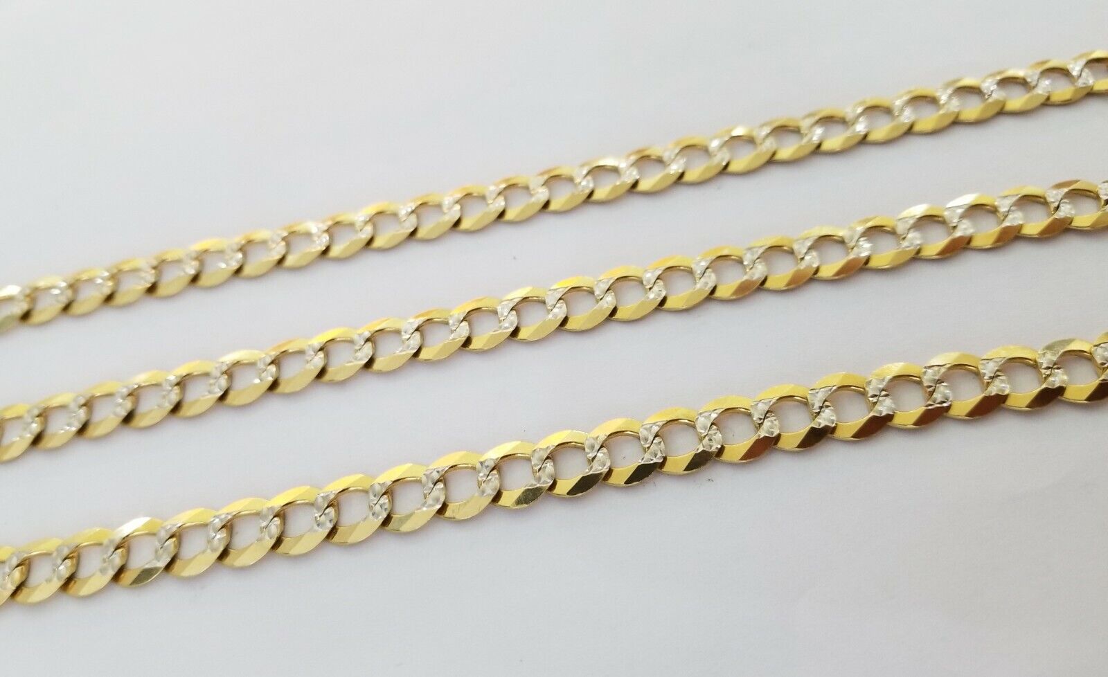 Real 10k Yellow Gold Cuban Curb Link Chain 9mm gold with diamond cuts - GoldenlinQ