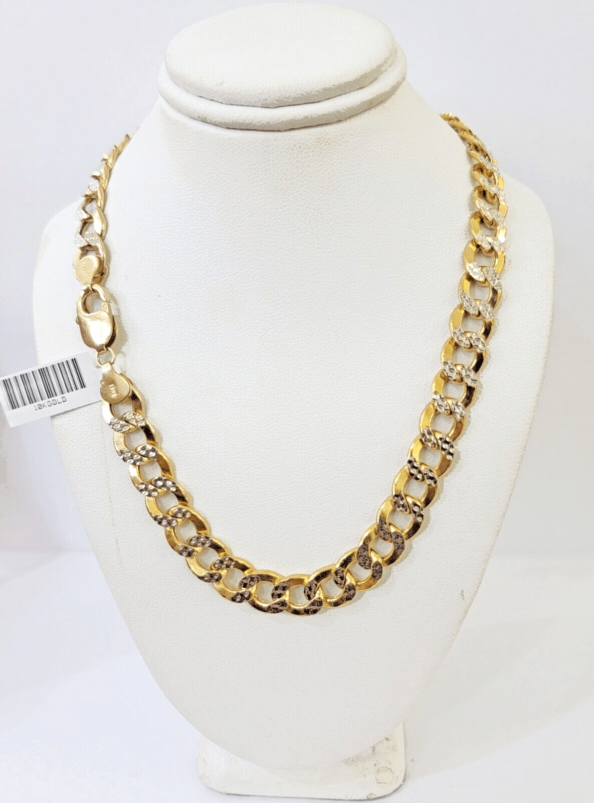Real 10k Yellow Gold Cuban Curb Link Chain 9mm gold with diamond cuts - GoldenlinQ