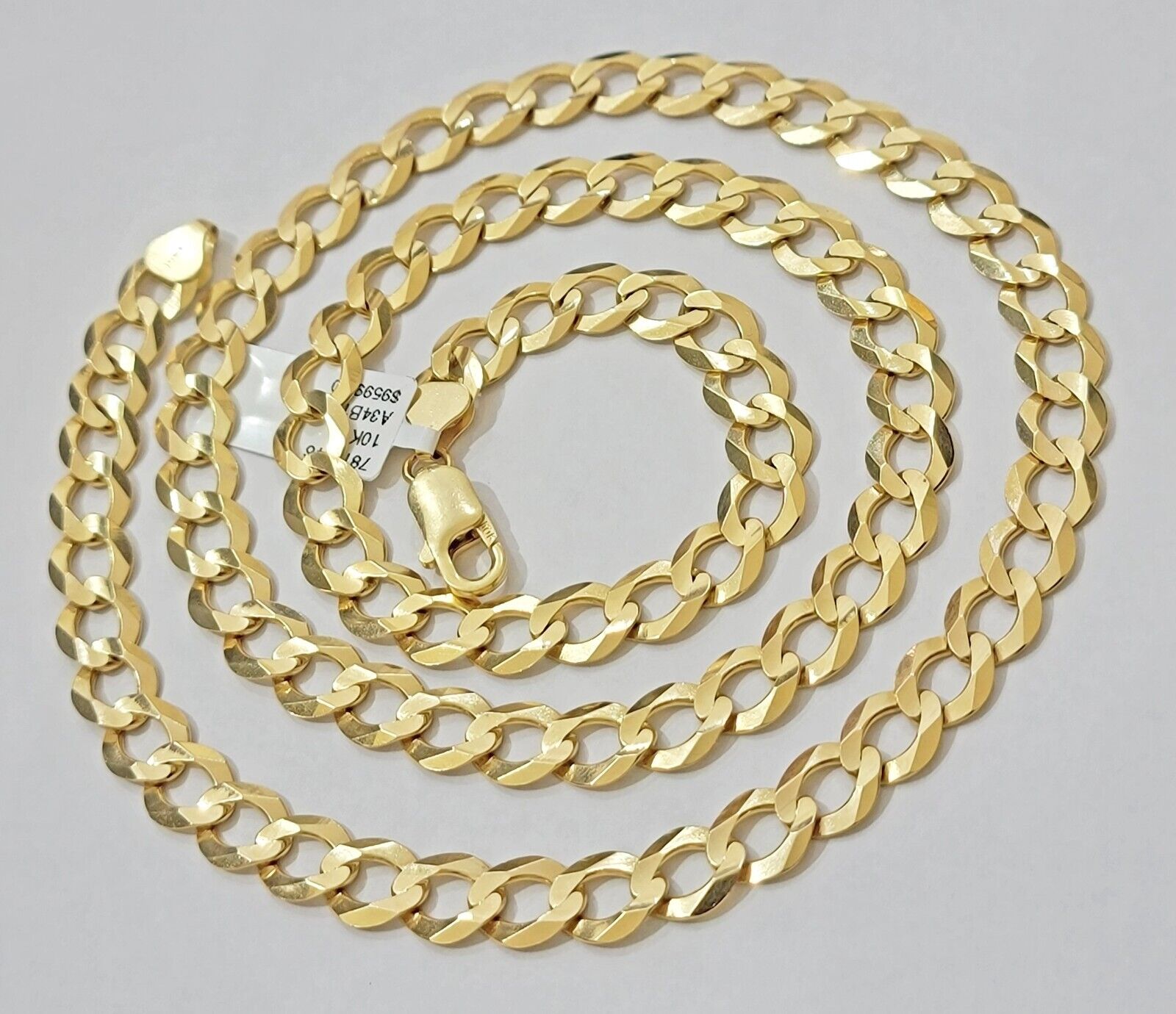 Real 10k Yellow Gold Cuban Curb Link Chain Necklace 10mm 20" - 30" 10kt SOLID - GoldenlinQ