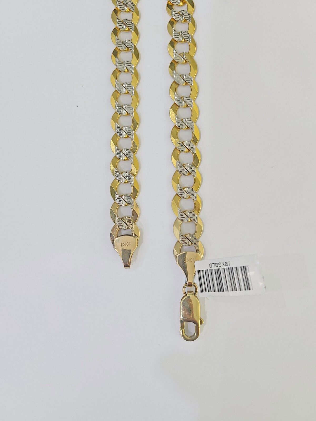 Real 10k Yellow Gold Cuban Curb Link Chain Solid 9mm 20" Gold Diamond cut - GoldenlinQ