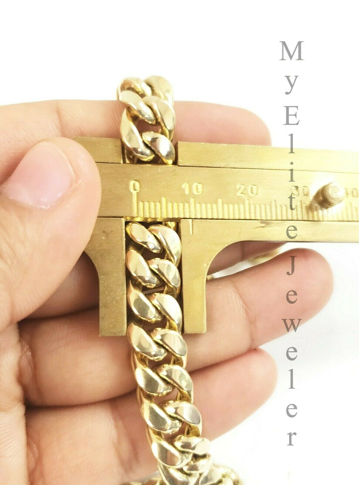 Real 10K Yellow Gold Cuban Link Chain Necklace 24" Inch Thick & Strong, 9mm, men - GoldenlinQ