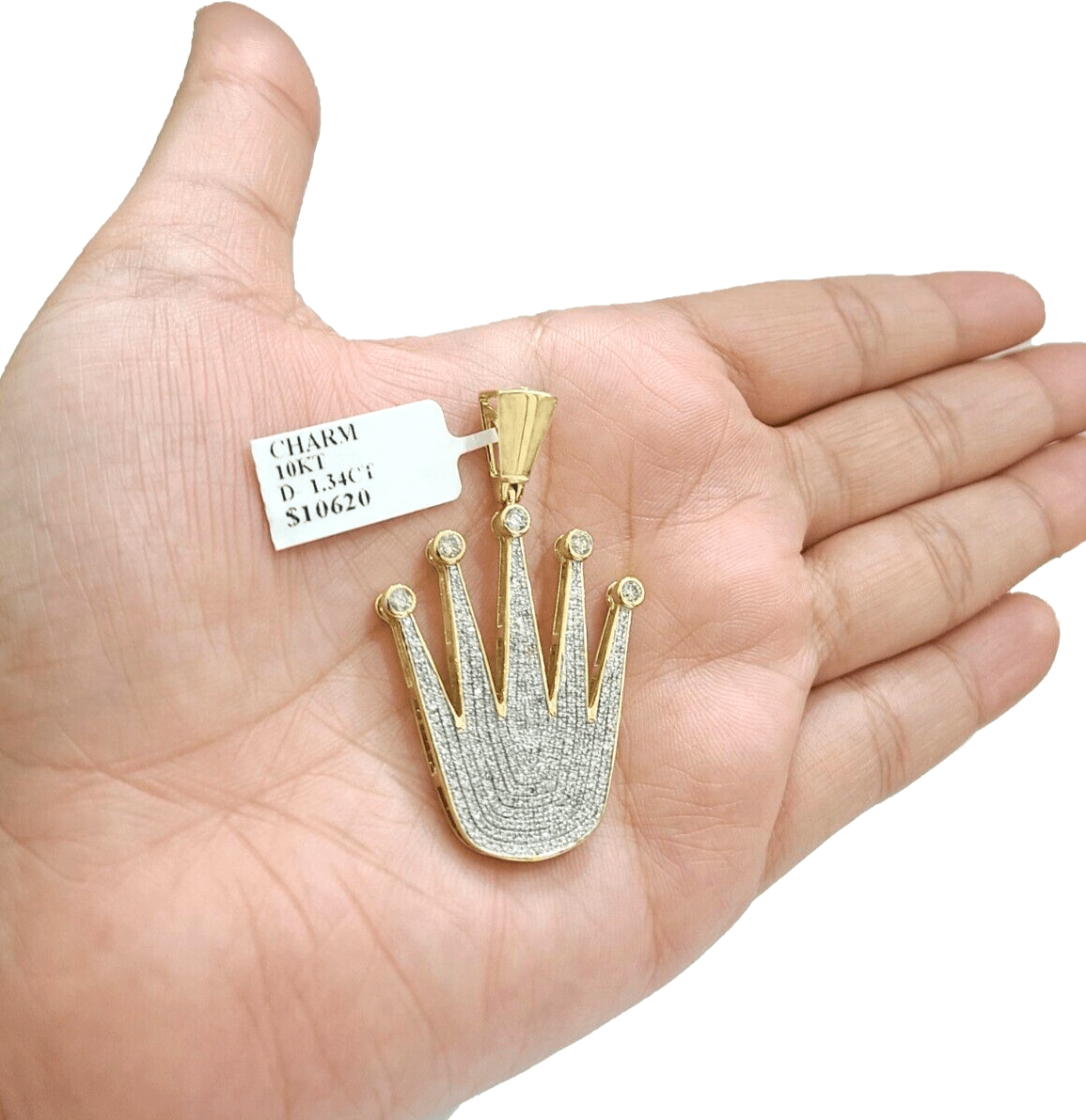 Real 10k Yellow Gold Diamond 1.34CT Pendant Charm for Necklace & Chain 10kt - GoldenlinQ