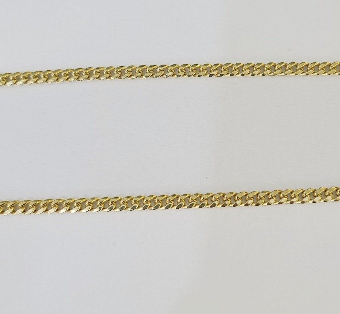 Real 10k Yellow Gold Diamond Charm Hamsa Hand Pendant& Cuban Link Chain Neckalce - GoldenlinQ