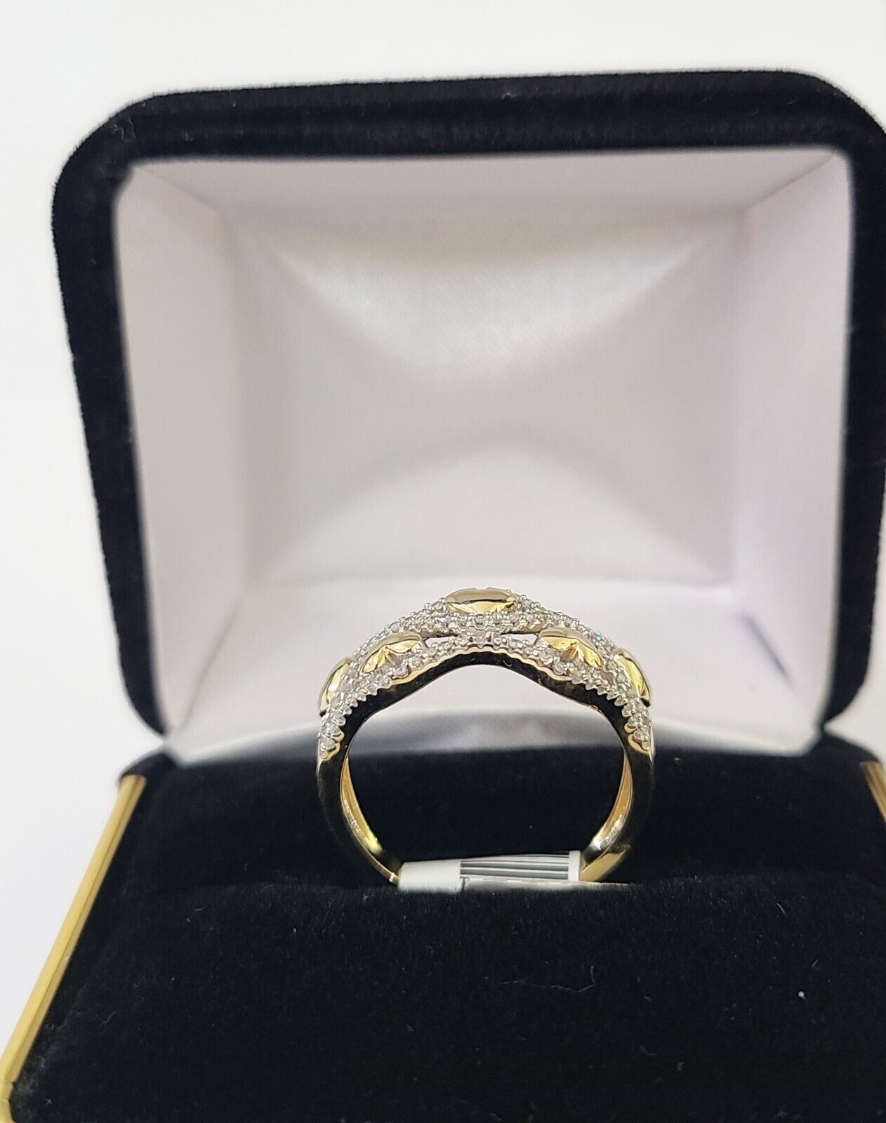 Real 10k Yellow Gold Diamond Ladies Ring 5 Hearts Women Engagement Wedding - GoldenlinQ