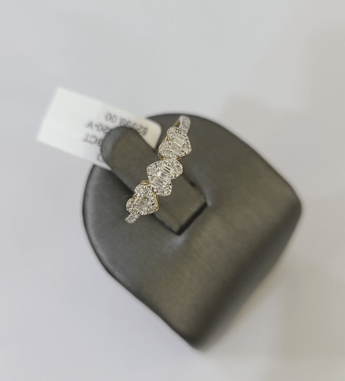 Real 10k Yellow Gold Diamond Ladies Ring Heart Shaped Women Engagement Wedding - GoldenlinQ