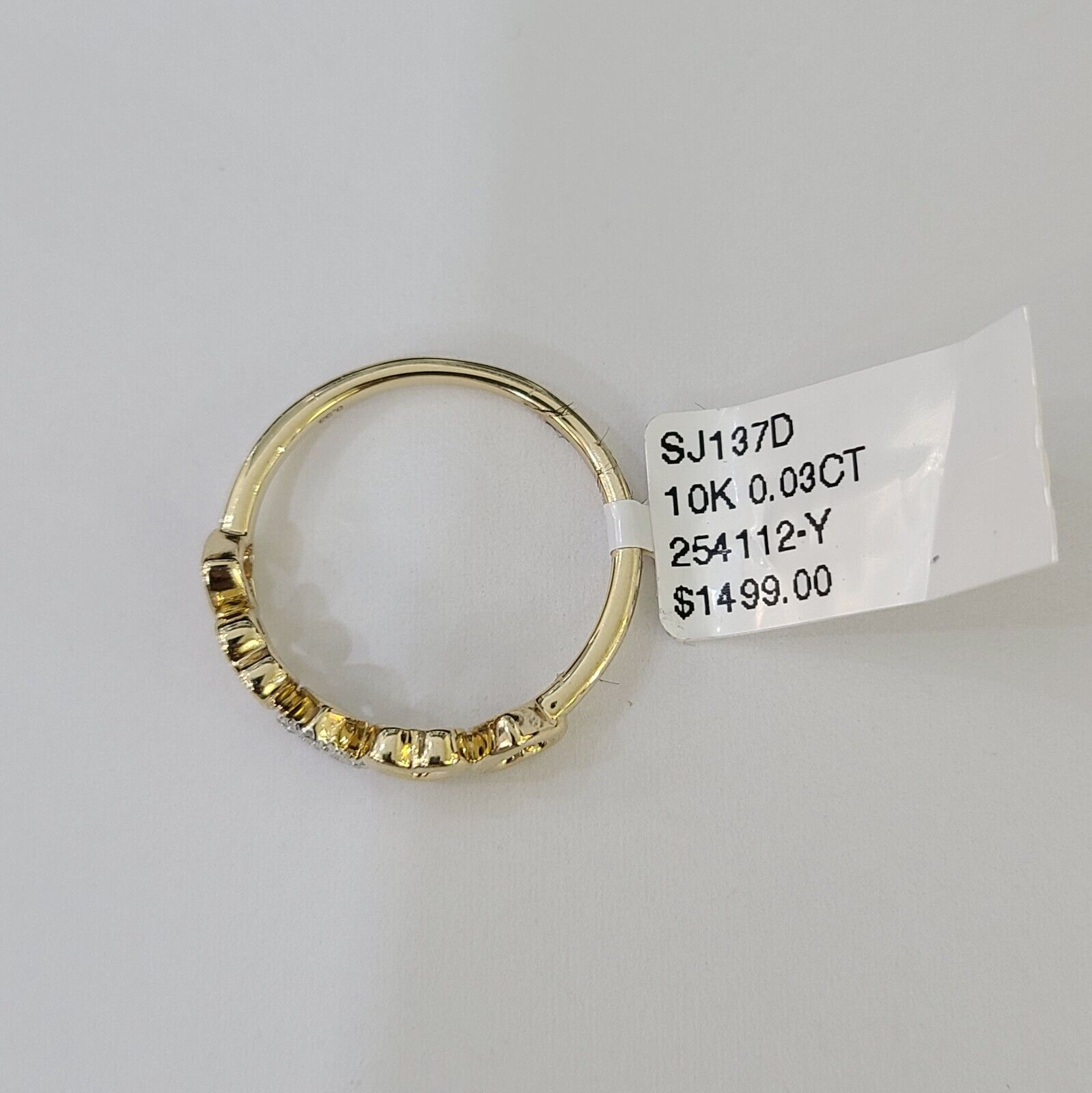 Real 10k Yellow Gold Diamond Ladies Ring Heart Shaped Women Engagement Wedding - GoldenlinQ