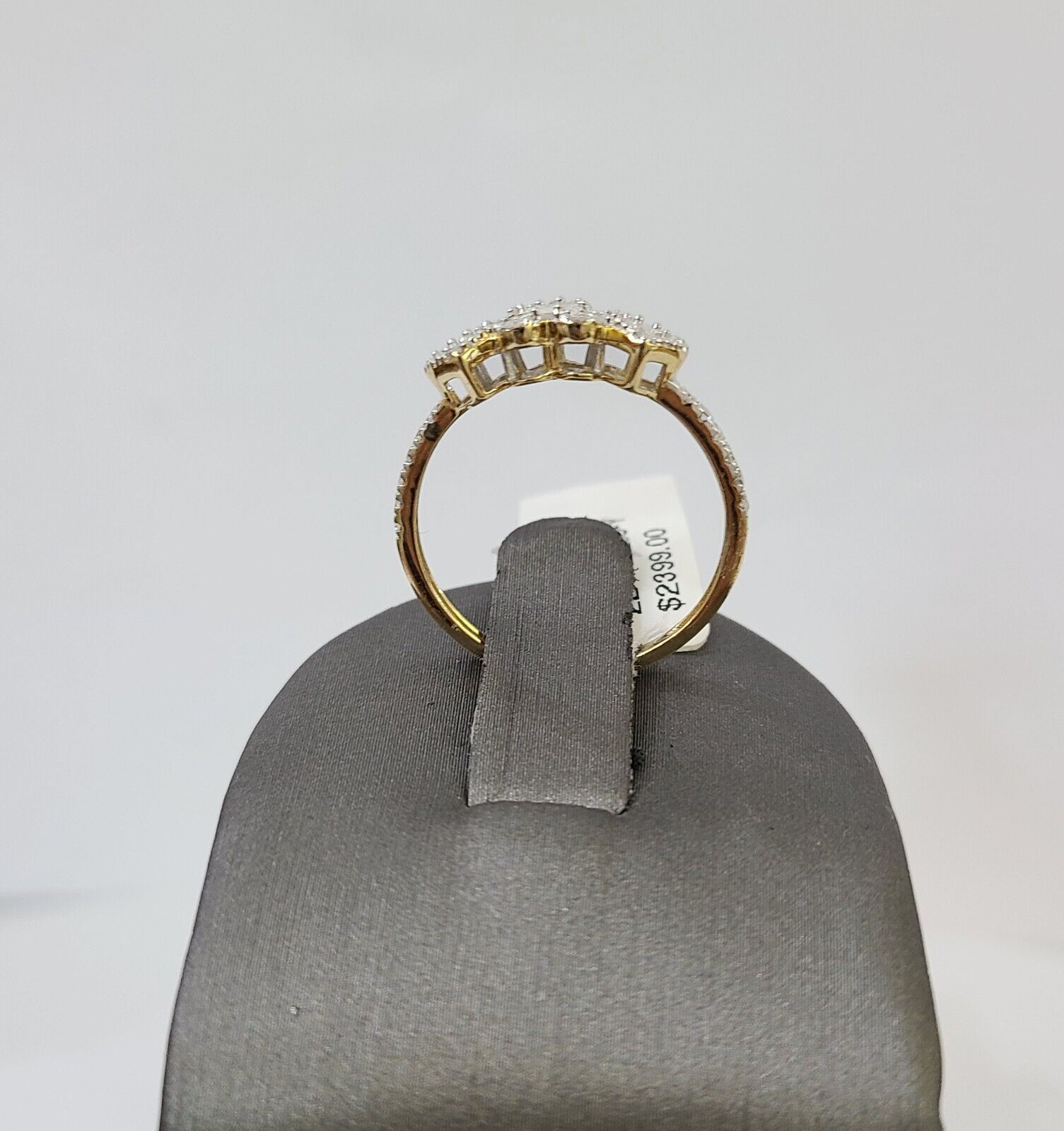 Real 10k Yellow Gold Diamond Ladies Ring Heart Shaped Women Engagement Wedding - GoldenlinQ