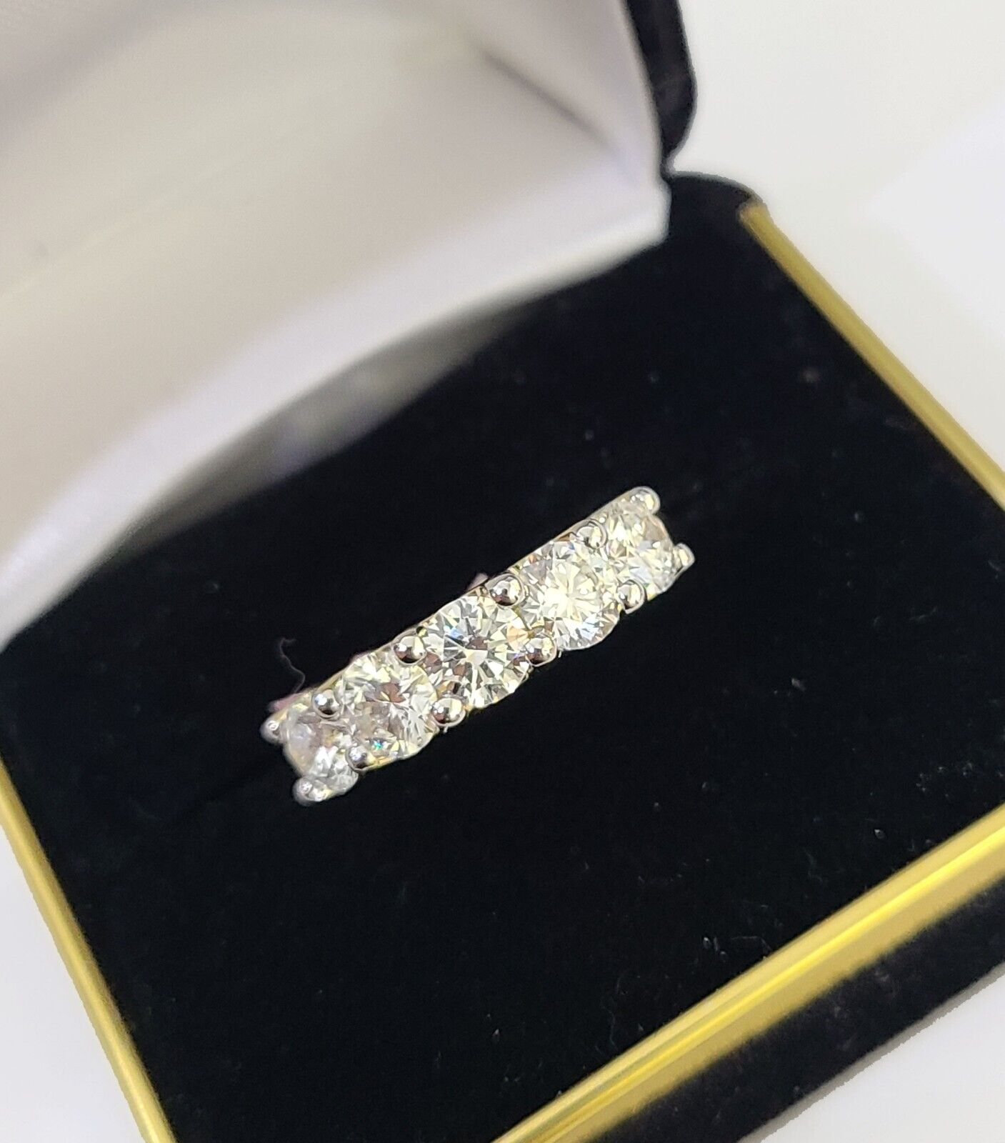 Real 10k Yellow Gold Diamond Ladies Ring Lab Created Women Engagement Wedding - GoldenlinQ