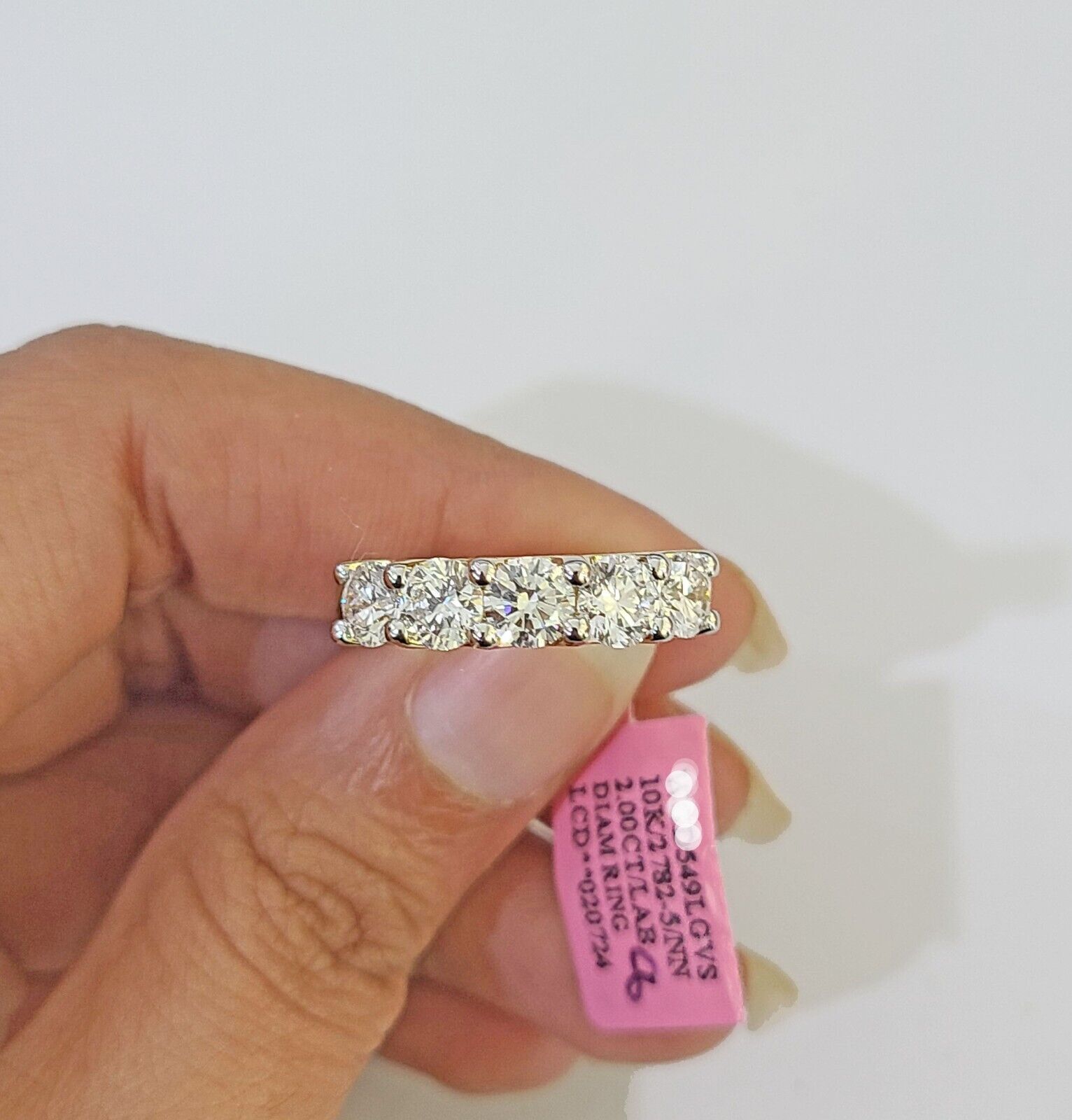 Real 10k Yellow Gold Diamond Ladies Ring Lab Created Women Engagement Wedding - GoldenlinQ