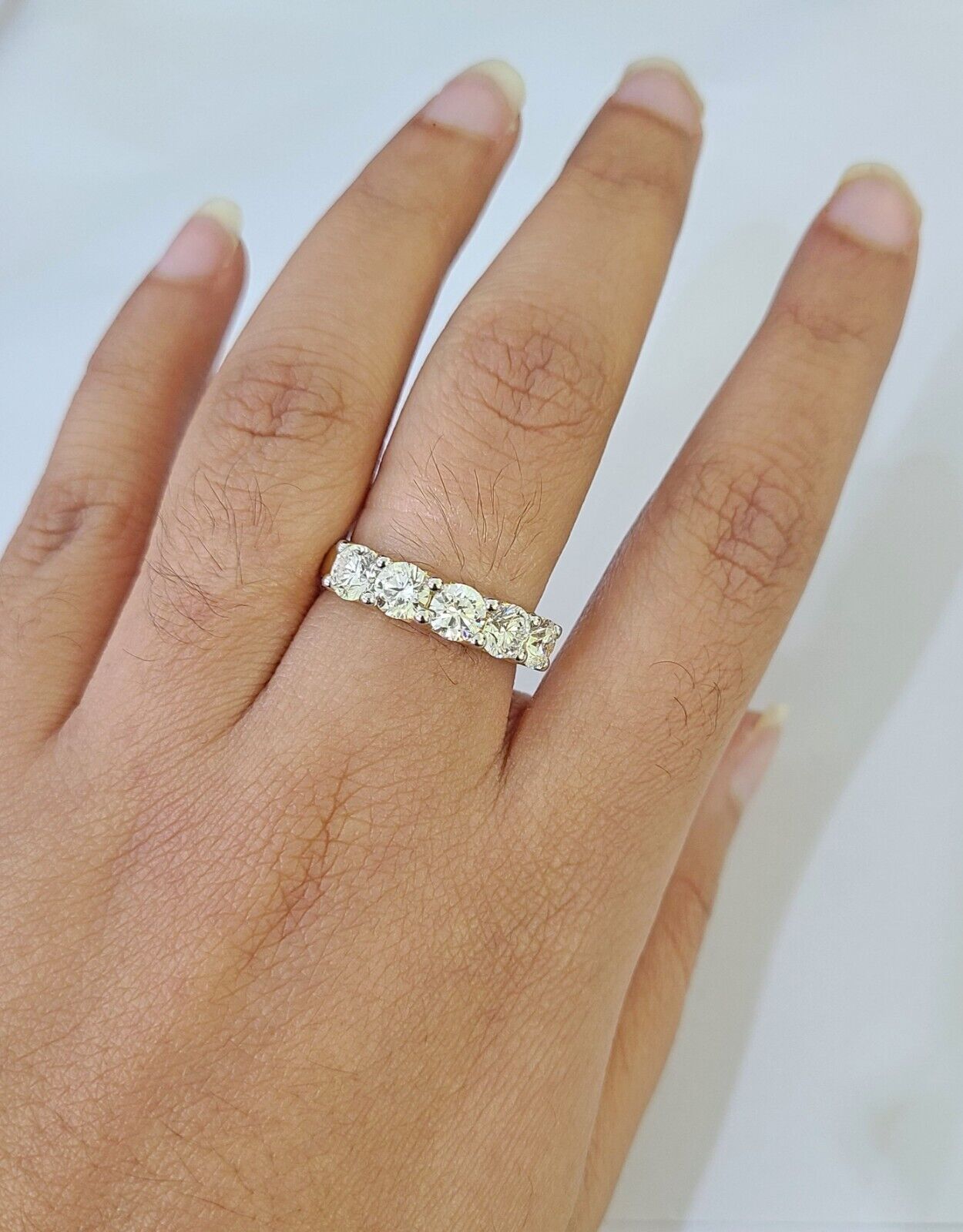 Real 10k Yellow Gold Diamond Ladies Ring Lab Created Women Engagement Wedding - GoldenlinQ