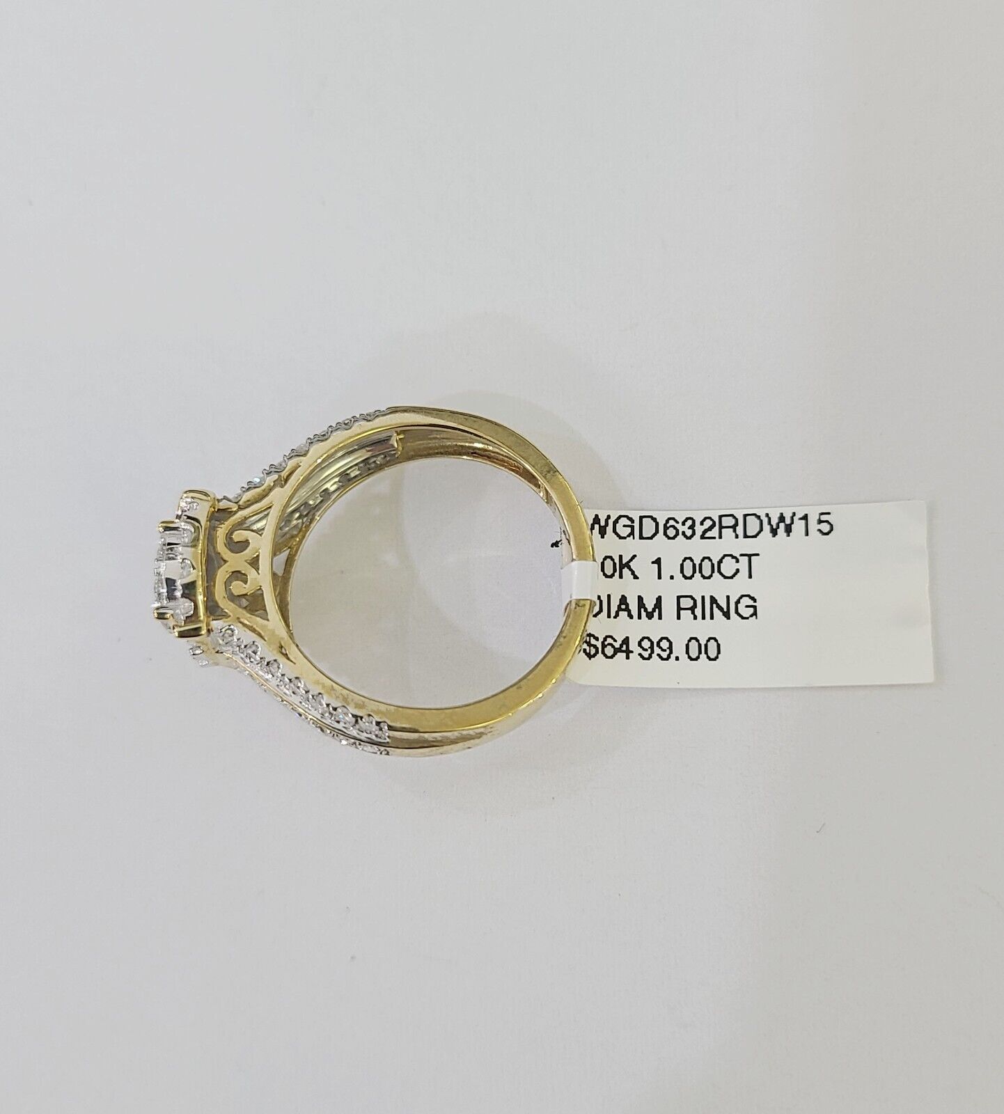 Real 10k Yellow Gold Diamond Ladies Ring pear Shape Women Engagement Wedding - GoldenlinQ