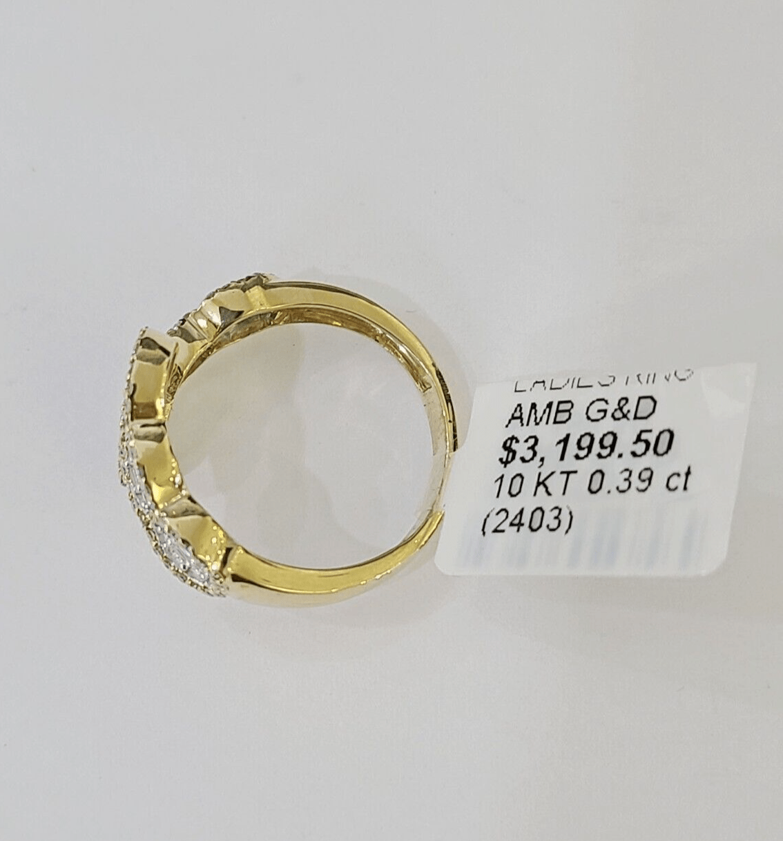 Real 10k Yellow Gold Diamond Ladies Ring Women Casual Engagement Wedding - GoldenlinQ