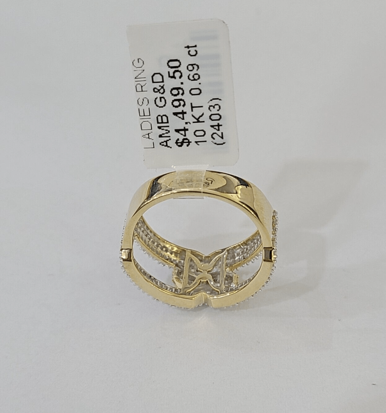 Real 10k Yellow Gold Diamond Ladies Ring Women Casual Engagement Wedding - GoldenlinQ