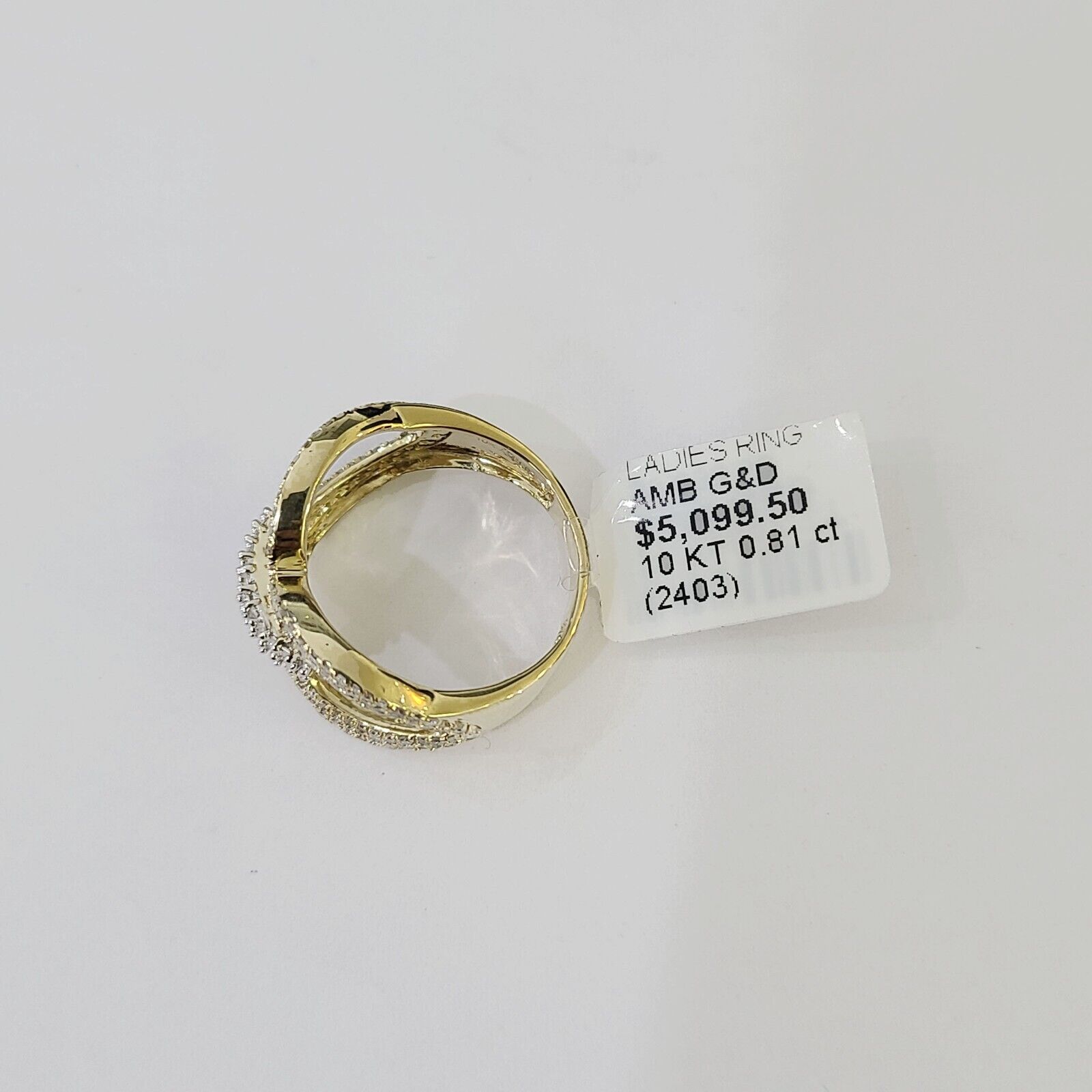 Real 10k Yellow Gold Diamond Ladies Ring Women Casual Engagement Wedding - GoldenlinQ