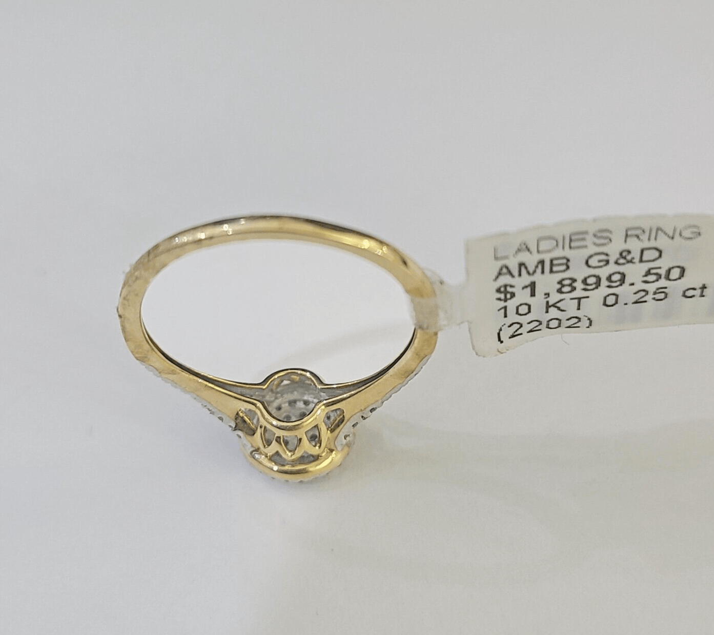 Real 10k Yellow Gold Diamond Ladies Ring Women Casual Engagement Wedding - GoldenlinQ