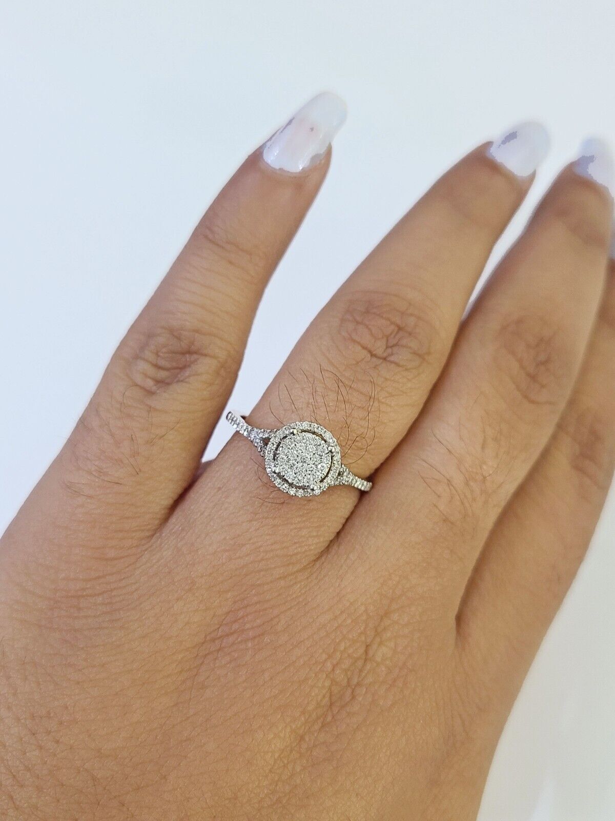 Real 10k Yellow Gold Diamond Ladies Ring Women Casual Engagement Wedding - GoldenlinQ