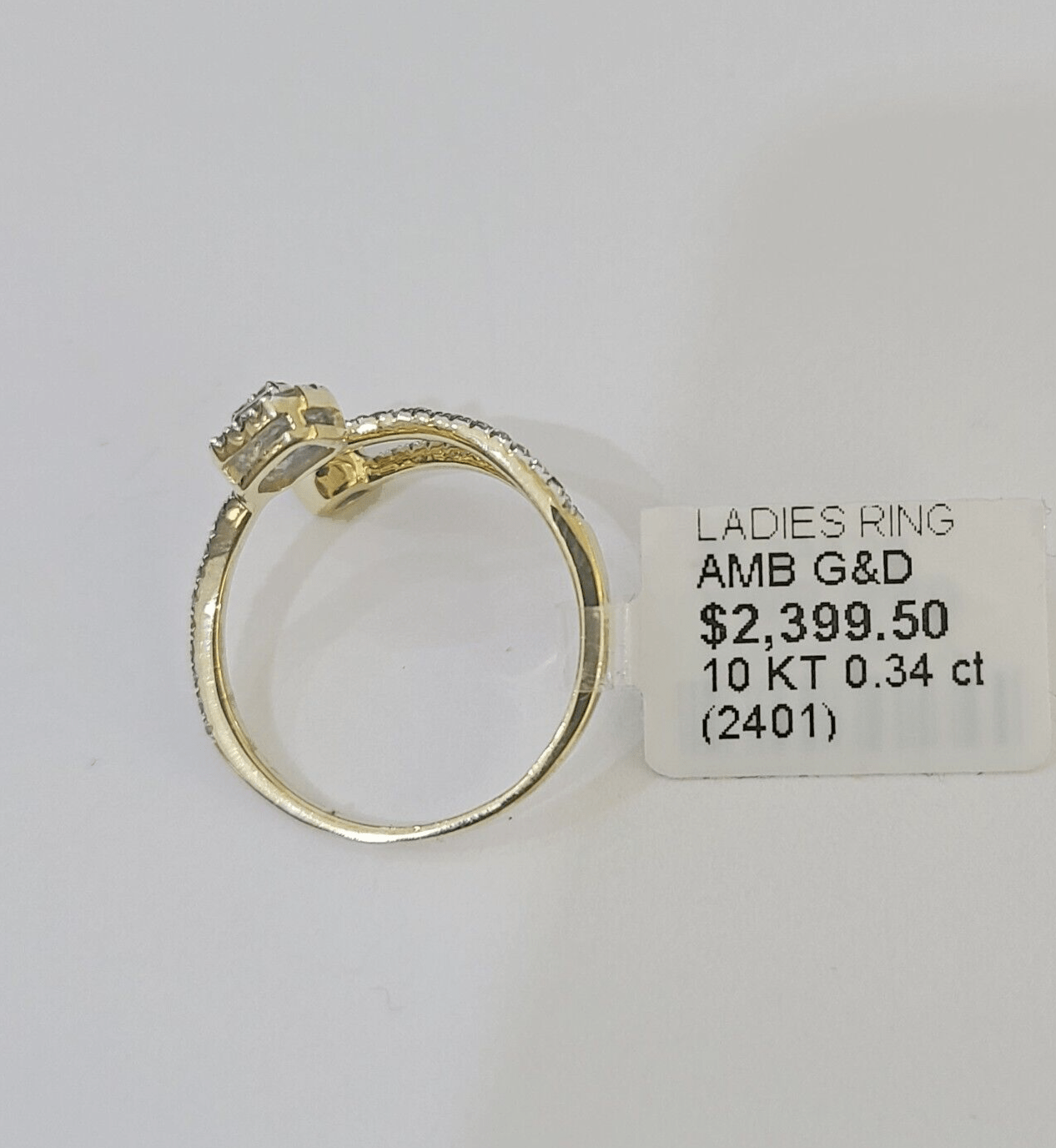 Real 10k Yellow Gold Diamond Ladies Ring Women Casual Engagement Wedding - GoldenlinQ