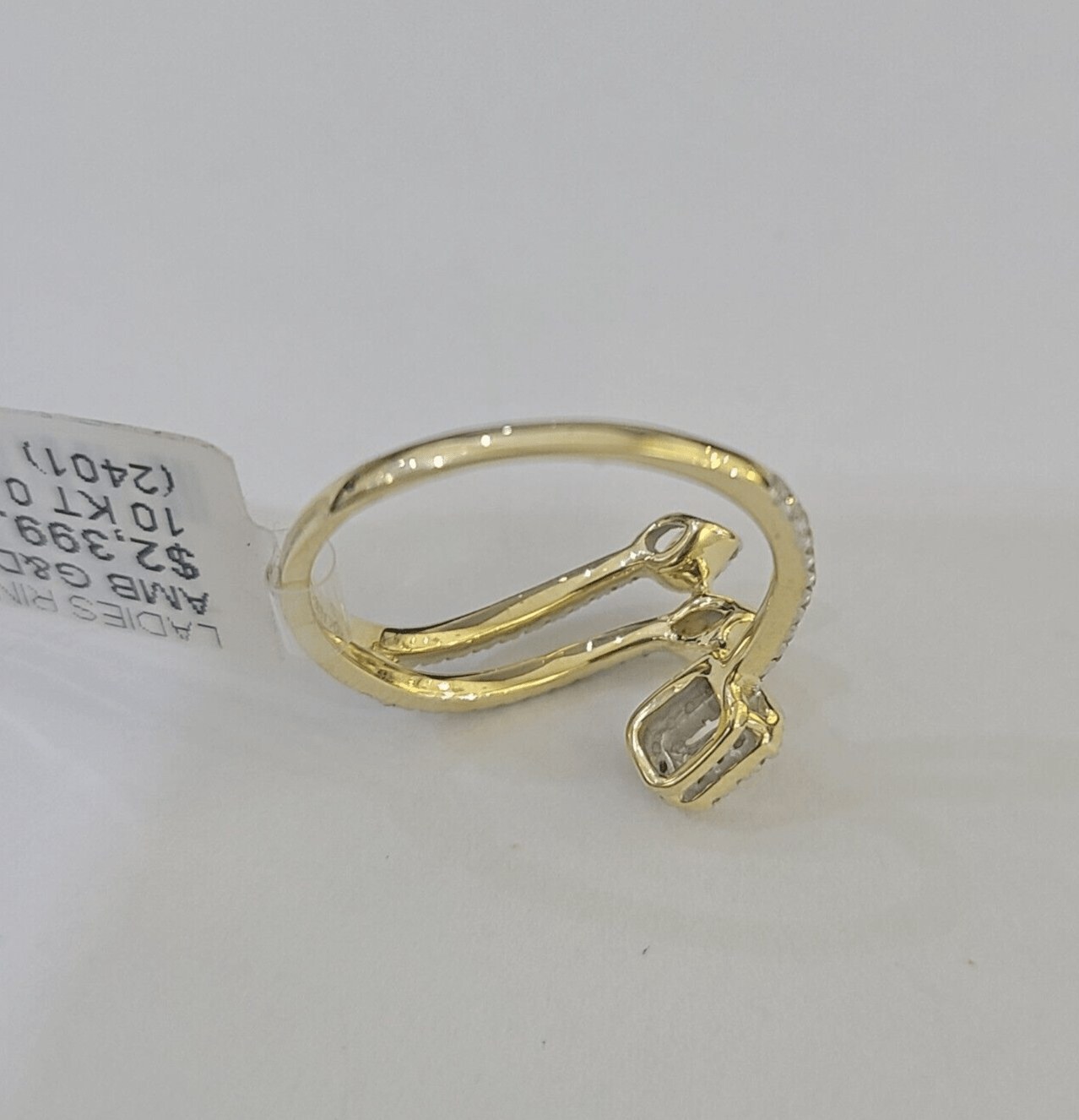 Real 10k Yellow Gold Diamond Ladies Ring Women Casual Engagement Wedding - GoldenlinQ