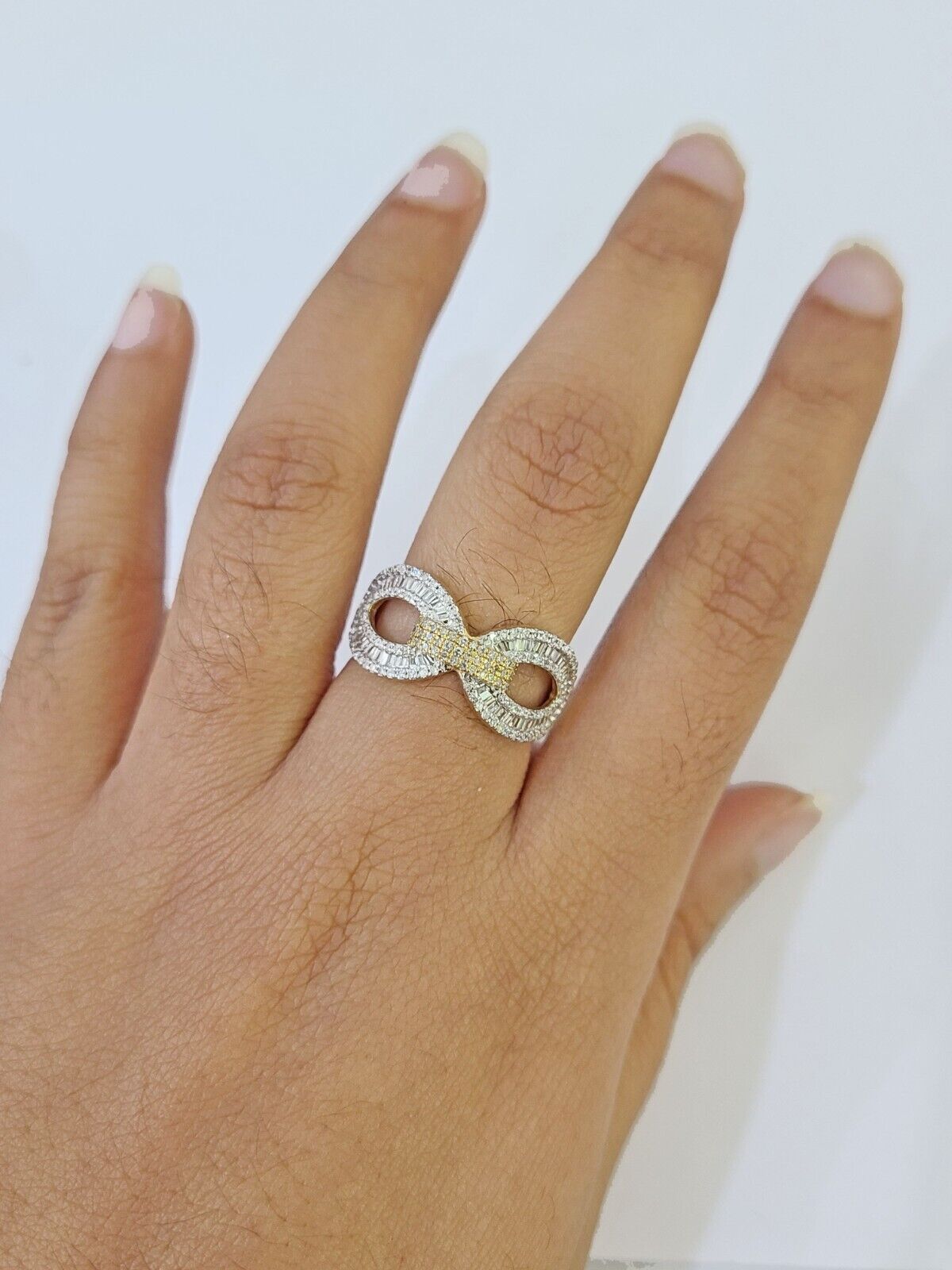 Real 10k Yellow Gold Diamond Ladies Ring Women Casual Engagement Wedding - GoldenlinQ