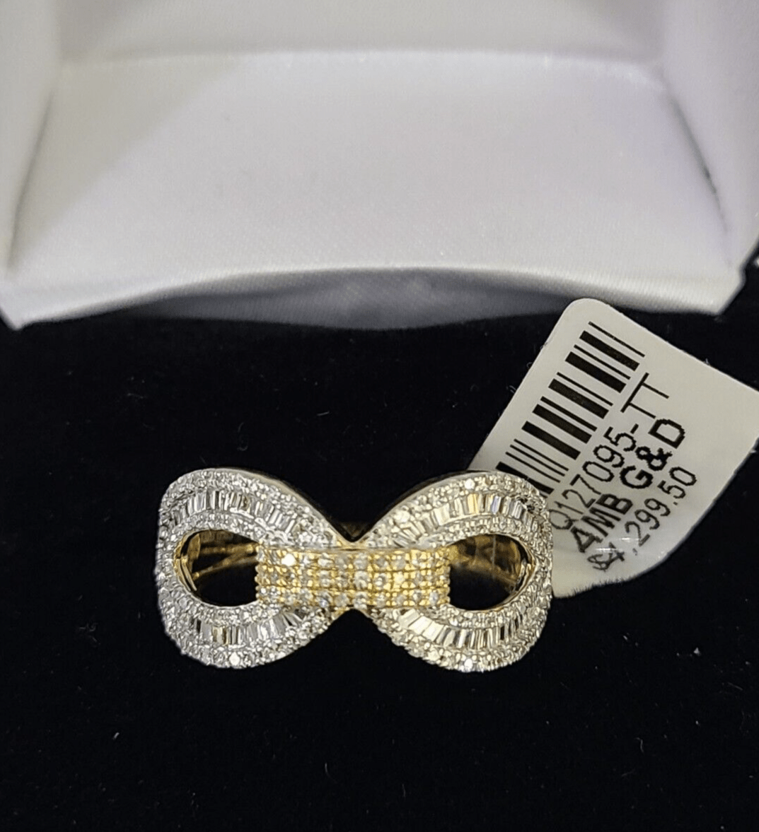 Real 10k Yellow Gold Diamond Ladies Ring Women Casual Engagement Wedding - GoldenlinQ