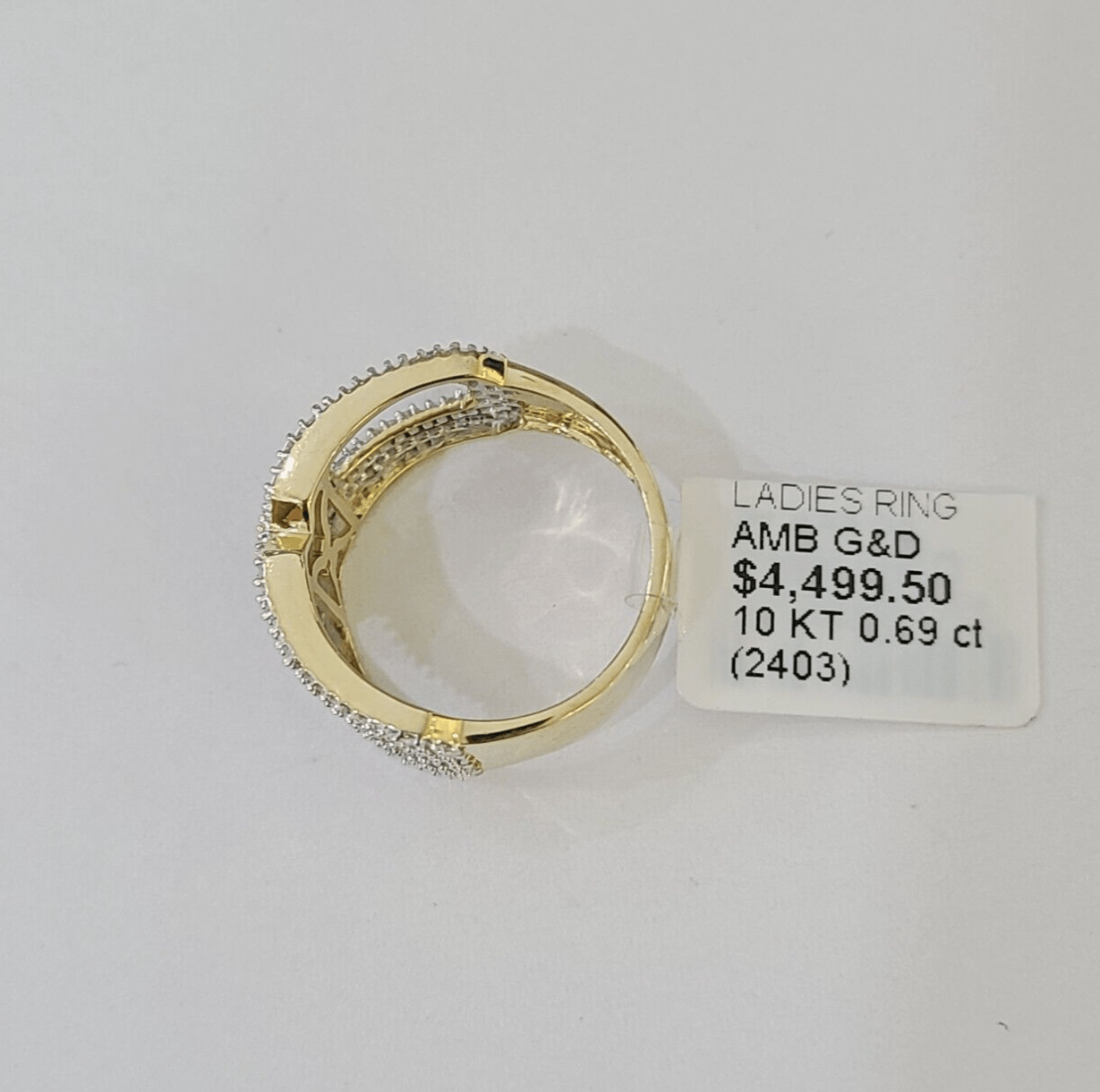 Real 10k Yellow Gold Diamond Ladies Ring Women Casual Engagement Wedding - GoldenlinQ