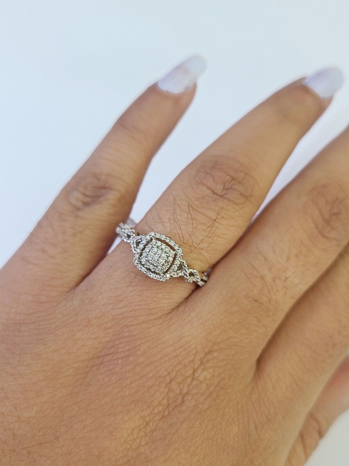 Real 10k Yellow Gold Diamond Ladies Ring Women Casual Engagement Wedding - GoldenlinQ