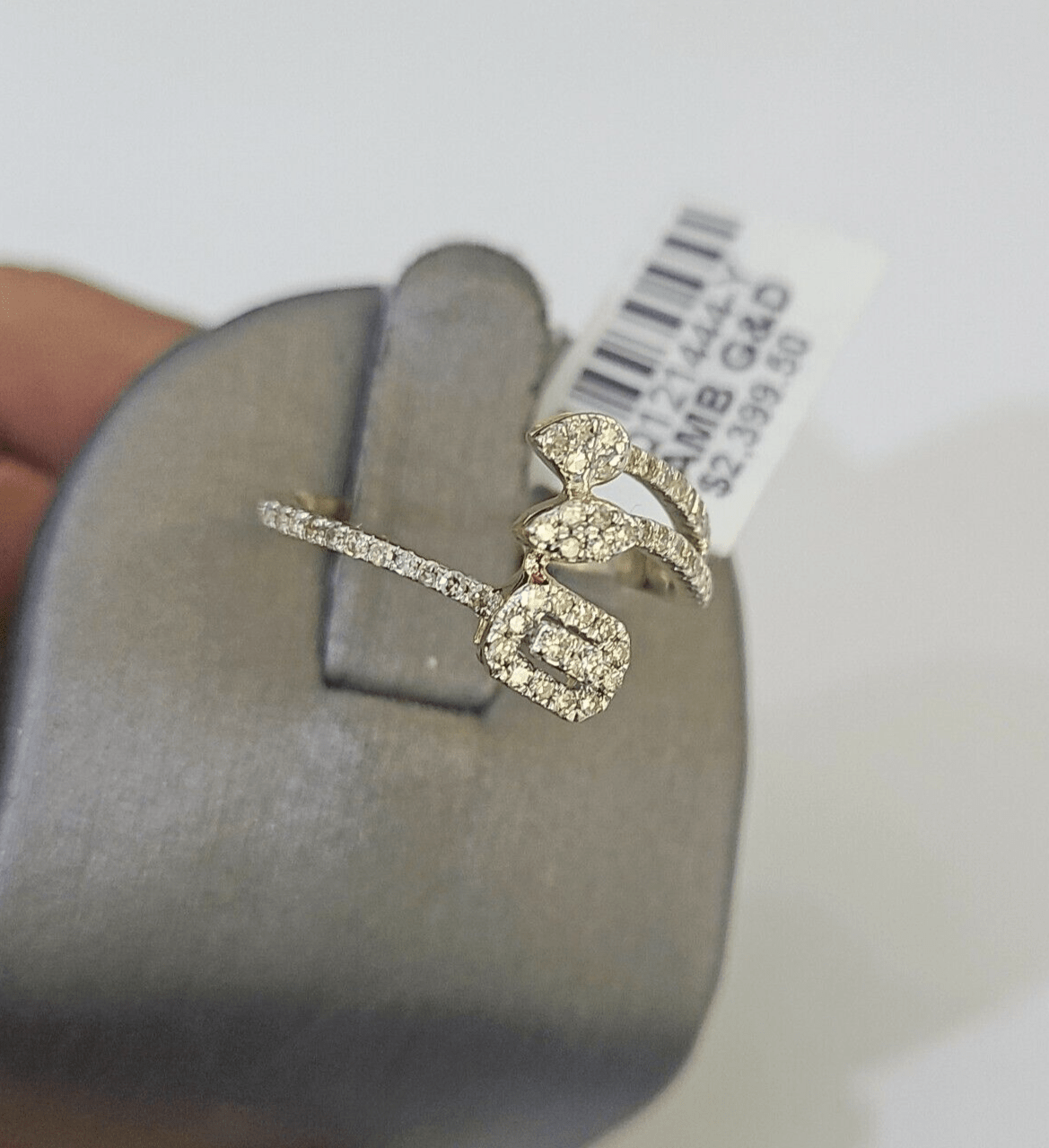 Real 10k Yellow Gold Diamond Ladies Ring Women Casual Engagement Wedding - GoldenlinQ