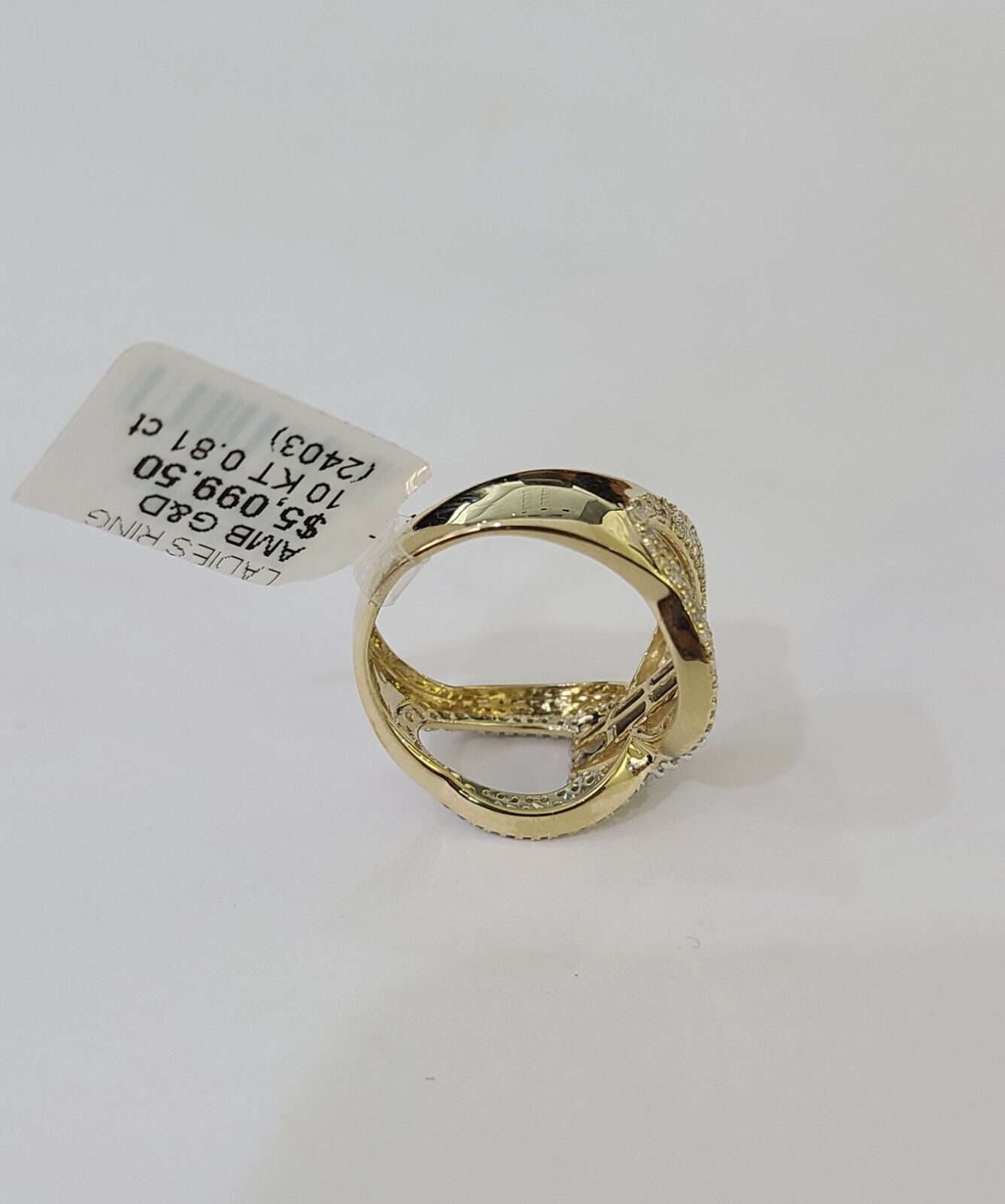 Real 10k Yellow Gold Diamond Ladies Ring Women Casual Engagement Wedding - GoldenlinQ