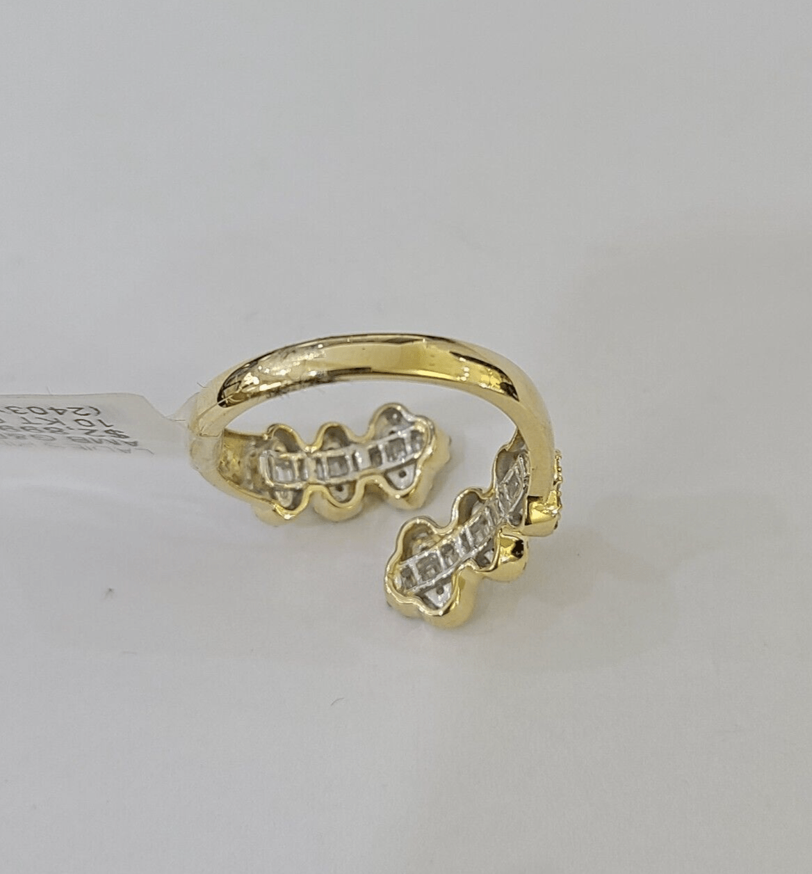 Real 10k Yellow Gold Diamond Ladies Ring Women Casual Engagement Wedding - GoldenlinQ