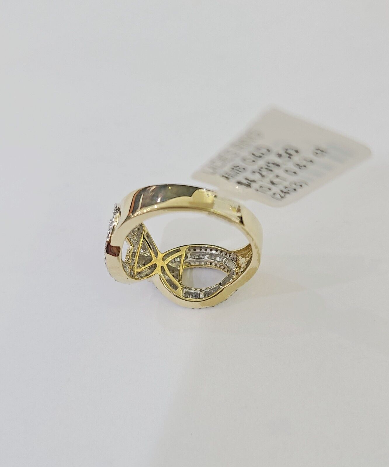 Real 10k Yellow Gold Diamond Ladies Ring Women Casual Engagement Wedding - GoldenlinQ