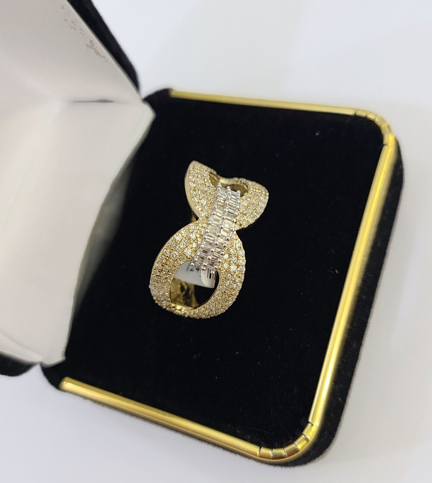 Real 10k Yellow Gold Diamond Ladies Ring Women Casual Engagement Wedding - GoldenlinQ