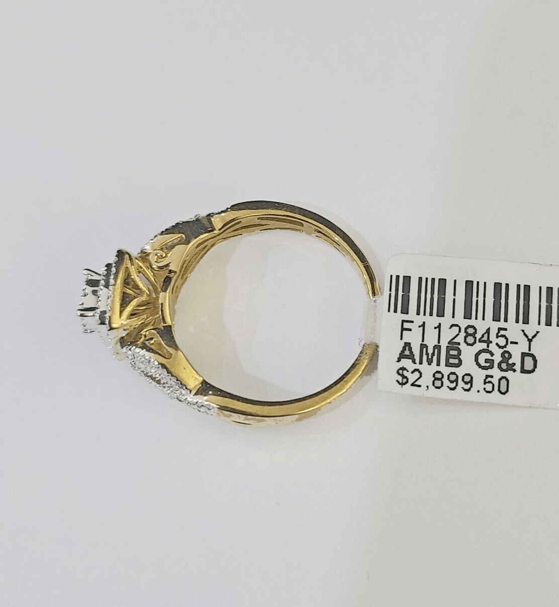 Real 10k Yellow Gold Diamond Ladies Ring Women Casual Engagement Wedding - GoldenlinQ