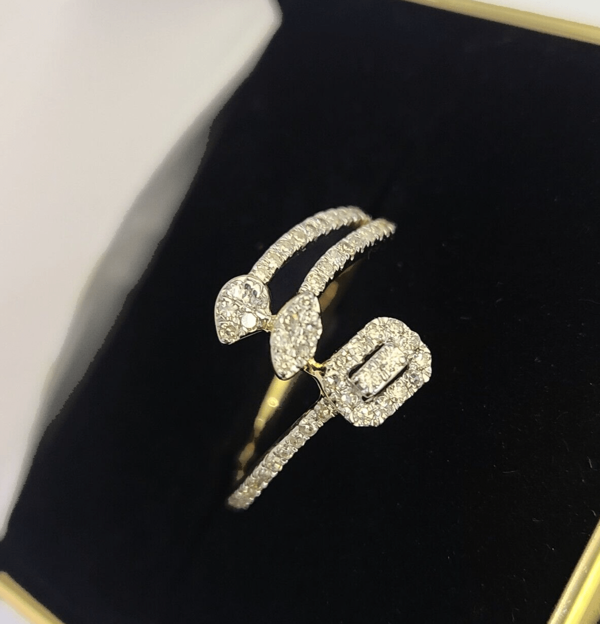 Real 10k Yellow Gold Diamond Ladies Ring Women Casual Engagement Wedding - GoldenlinQ