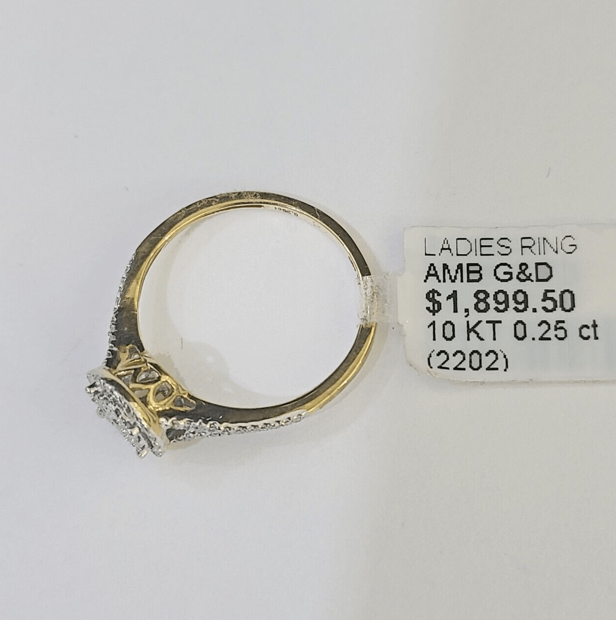 Real 10k Yellow Gold Diamond Ladies Ring Women Casual Engagement Wedding - GoldenlinQ