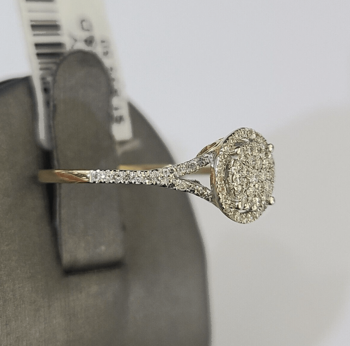 Real 10k Yellow Gold Diamond Ladies Ring Women Casual Engagement Wedding - GoldenlinQ