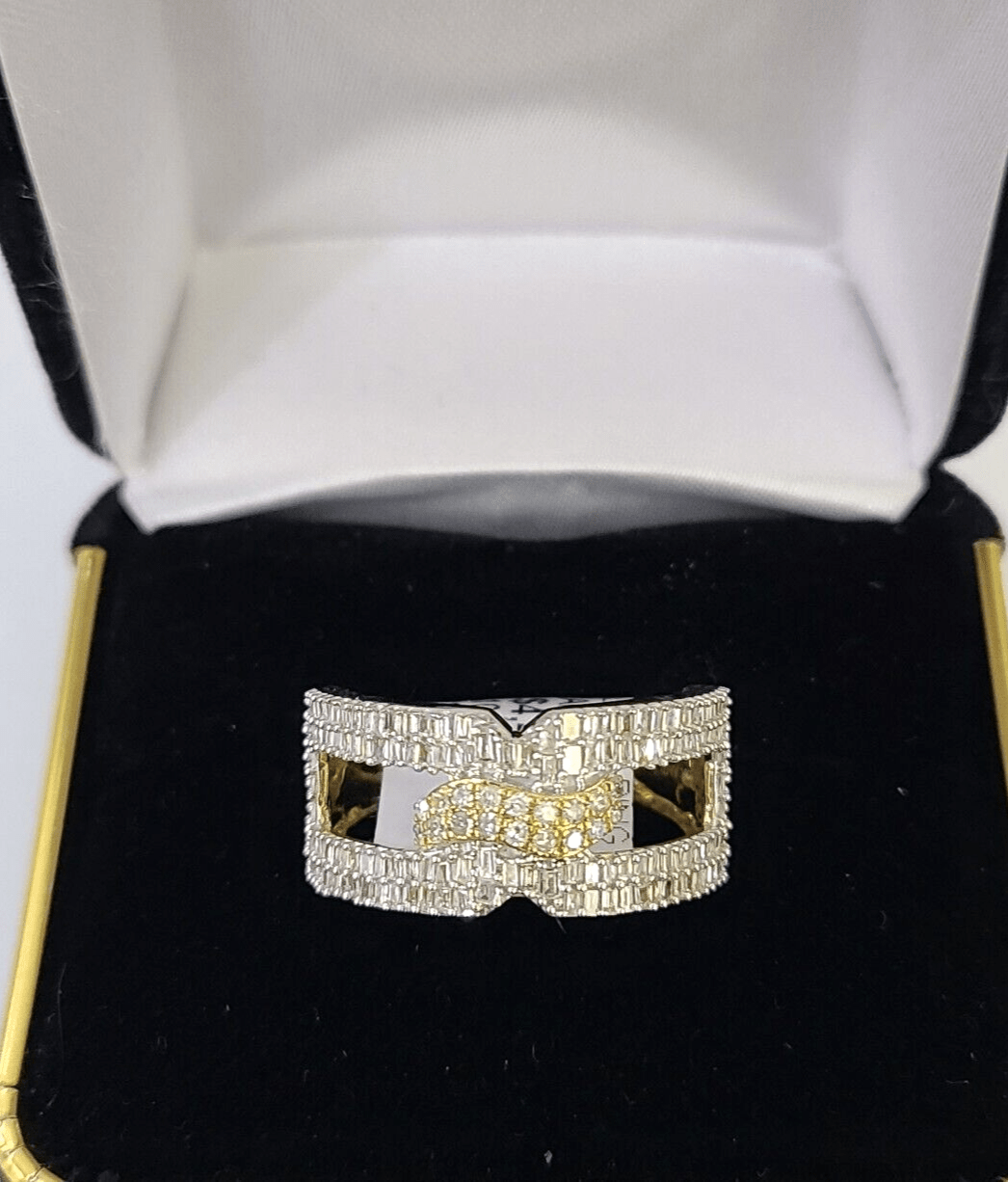 Real 10k Yellow Gold Diamond Ladies Ring Women Casual Engagement Wedding - GoldenlinQ