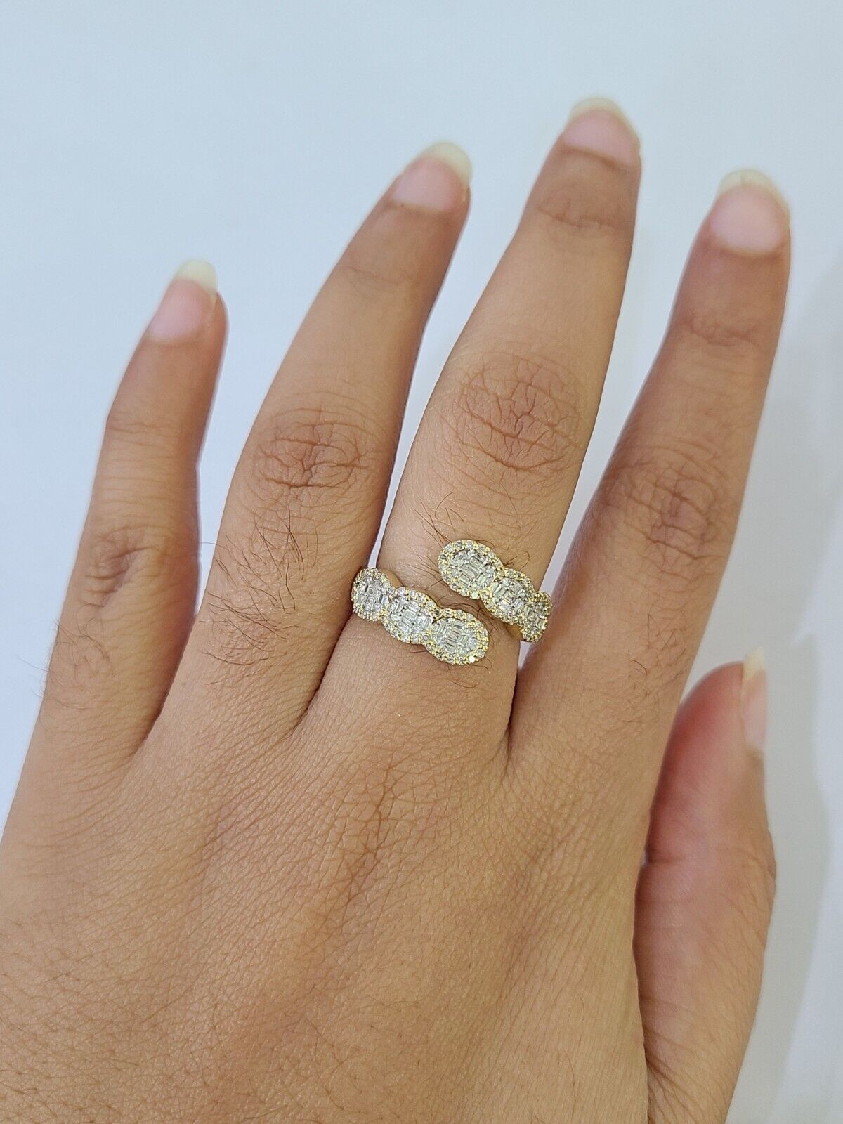 Real 10k Yellow Gold Diamond Ladies Ring Women Casual Engagement Wedding - GoldenlinQ