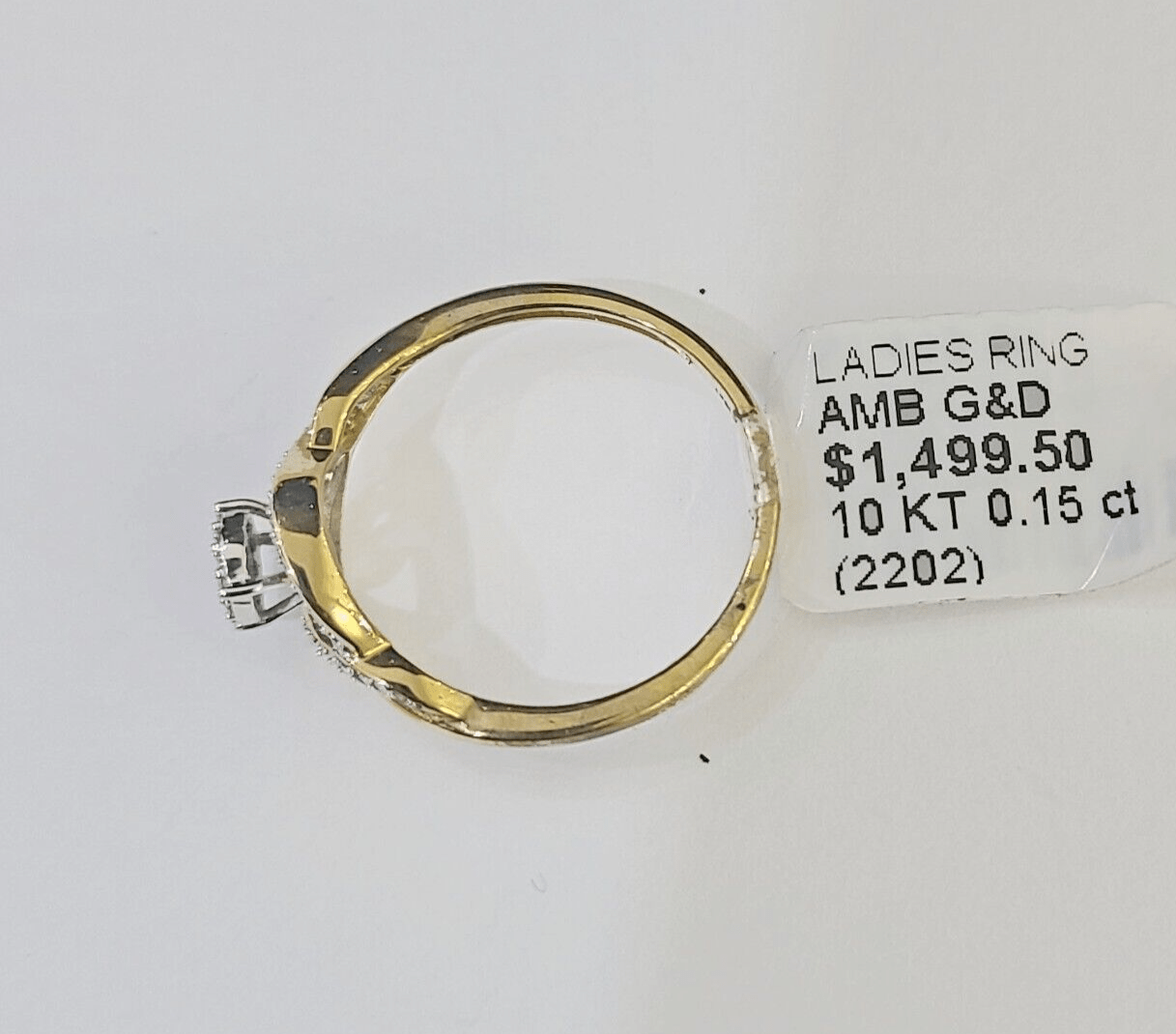 Real 10k Yellow Gold Diamond Ladies Ring Women Casual Engagement Wedding - GoldenlinQ