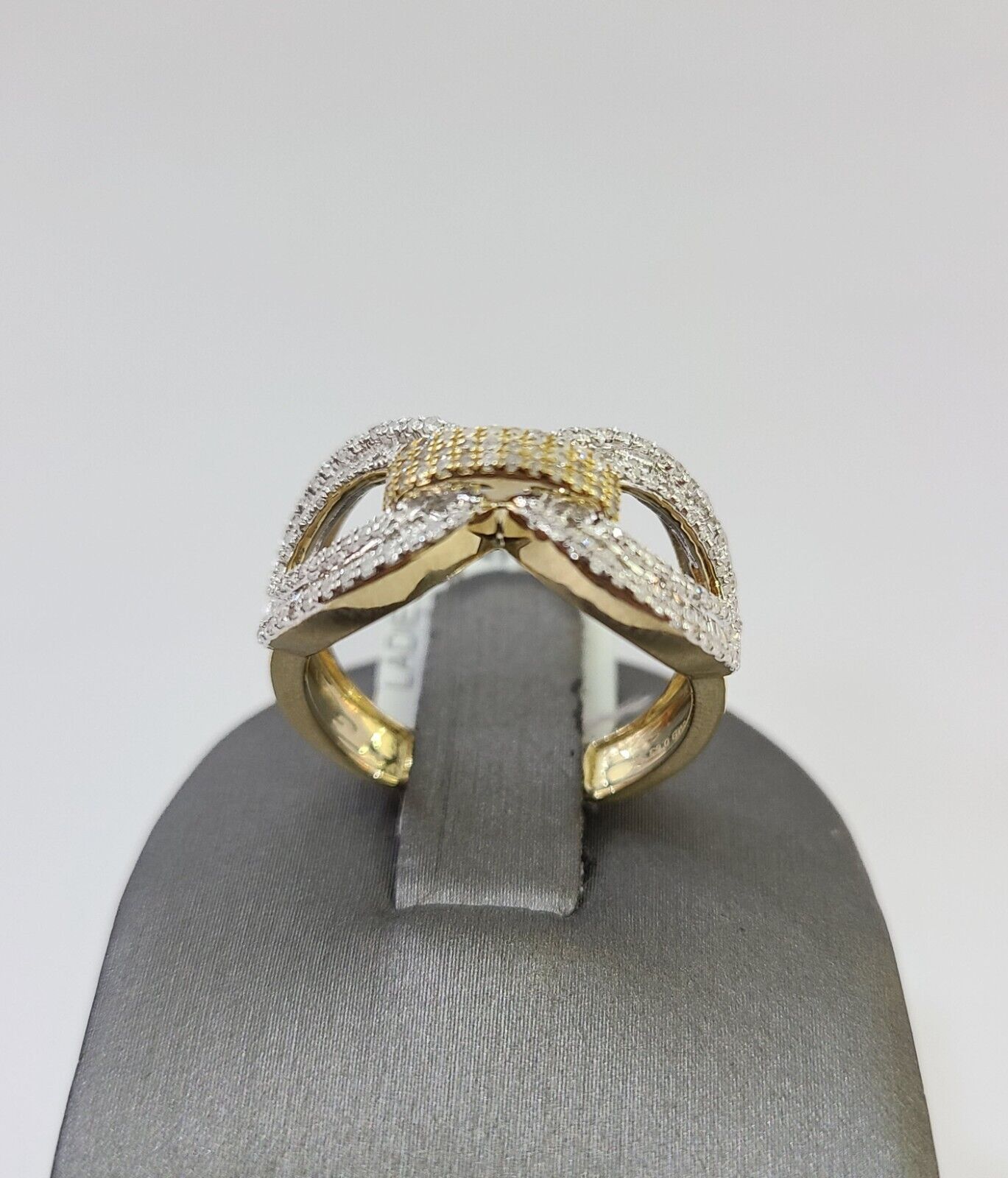 Real 10k Yellow Gold Diamond Ladies Ring Women Casual Engagement Wedding - GoldenlinQ