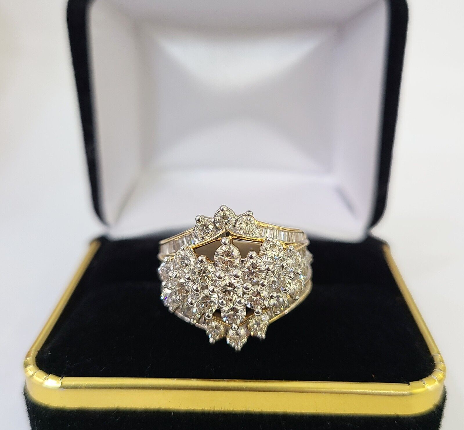 Real 10k Yellow Gold Diamond Ladies Ring Women Engagement Wedding - GoldenlinQ