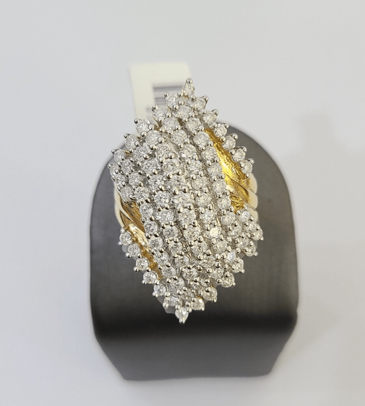 Real 10k Yellow Gold Diamond Ladies Ring Women Engagement Wedding - GoldenlinQ