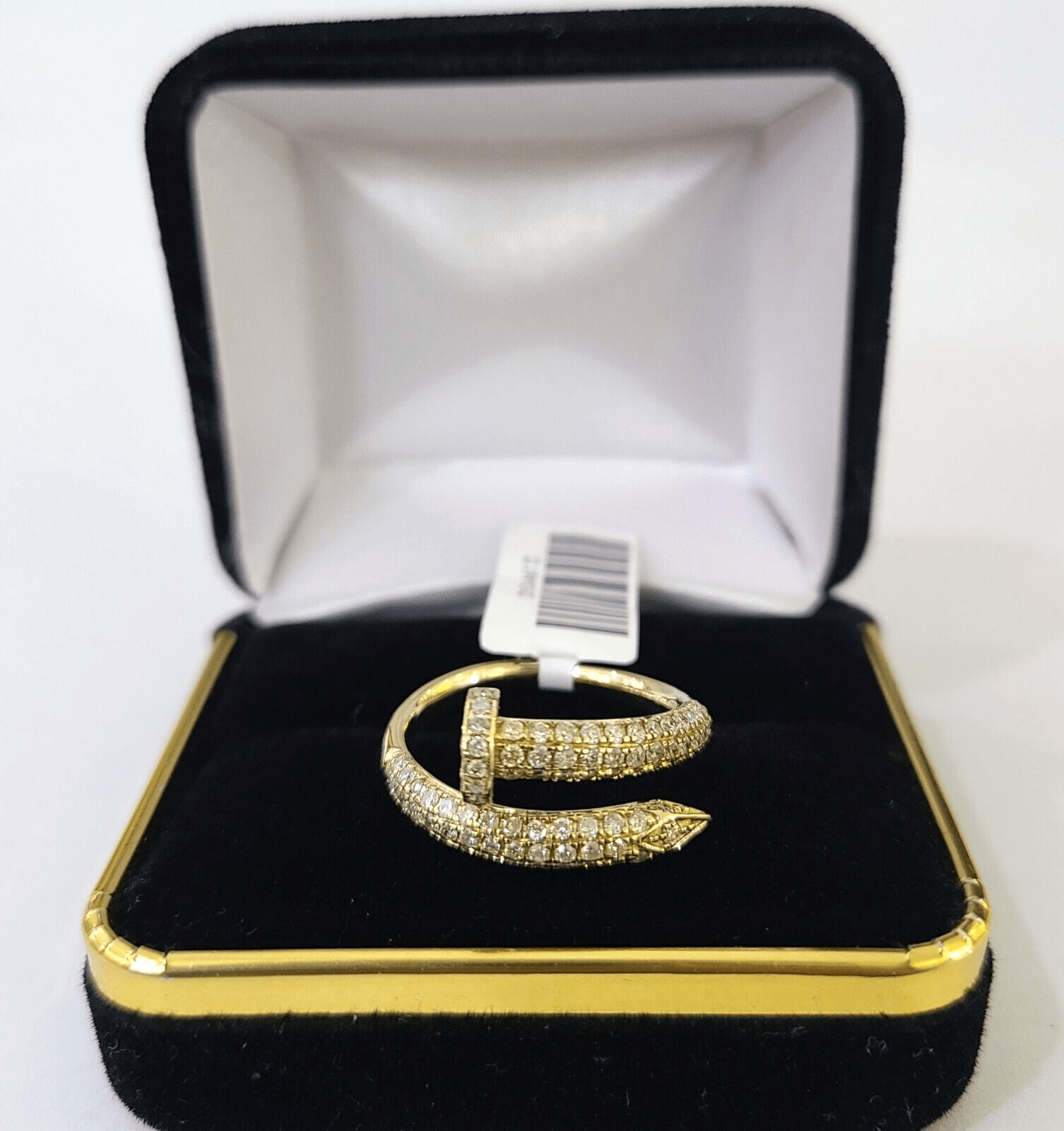 Real 10k Yellow Gold Diamond Ladies Ring Women Engagement Wedding - GoldenlinQ