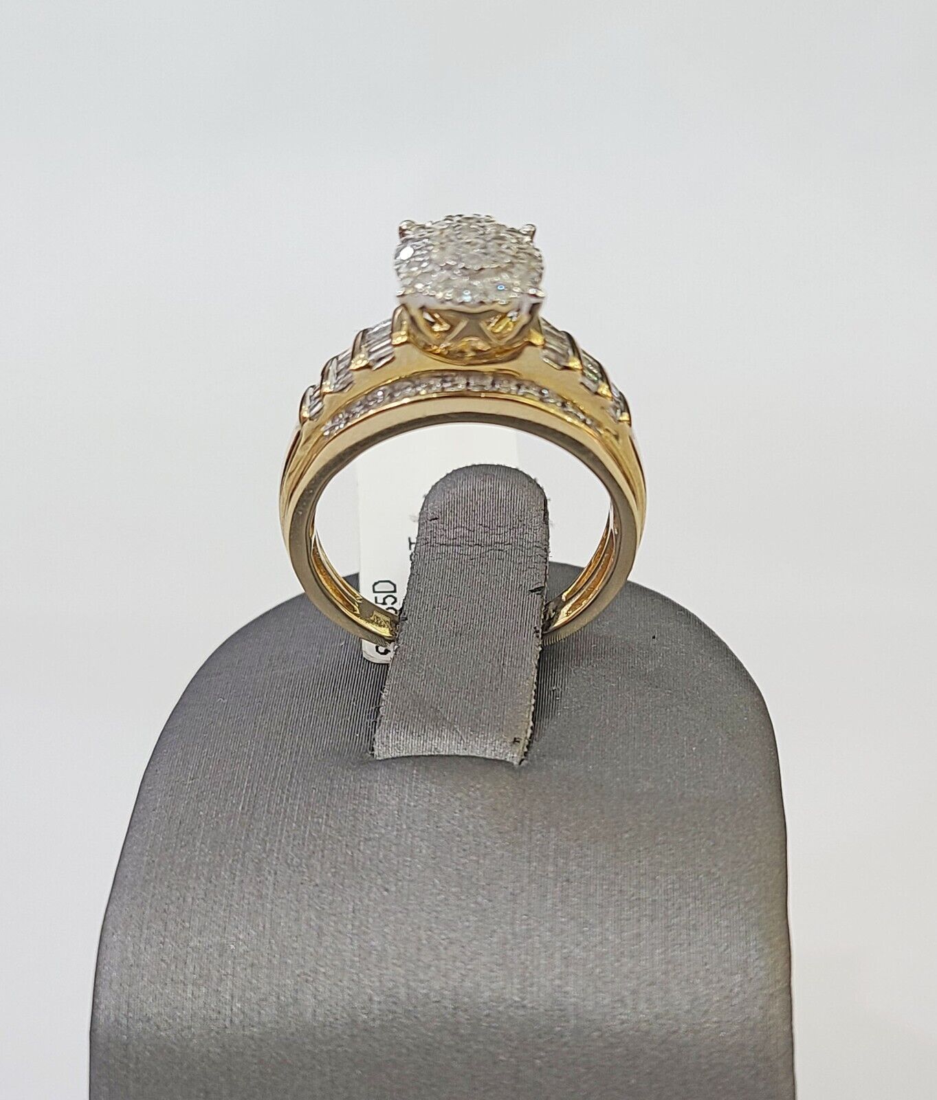 Real 10k Yellow Gold Diamond Ladies Ring Women Engagement Wedding - GoldenlinQ